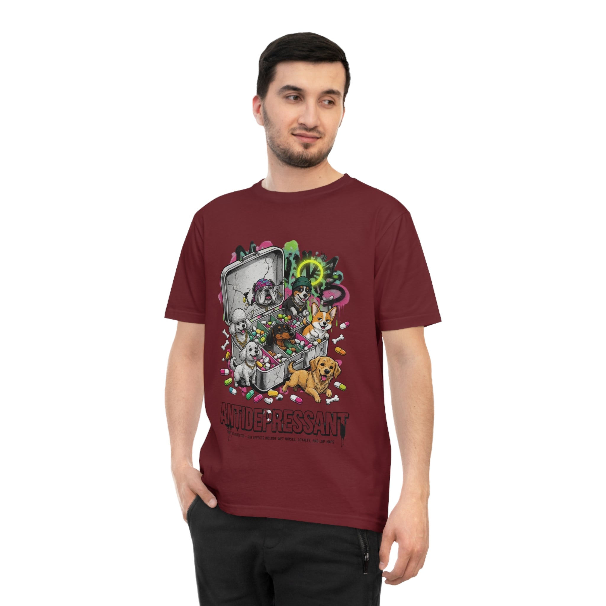 Antidepressant Pets T-Shirt — Emotional Support Pet & Pill Box Graphic Tee