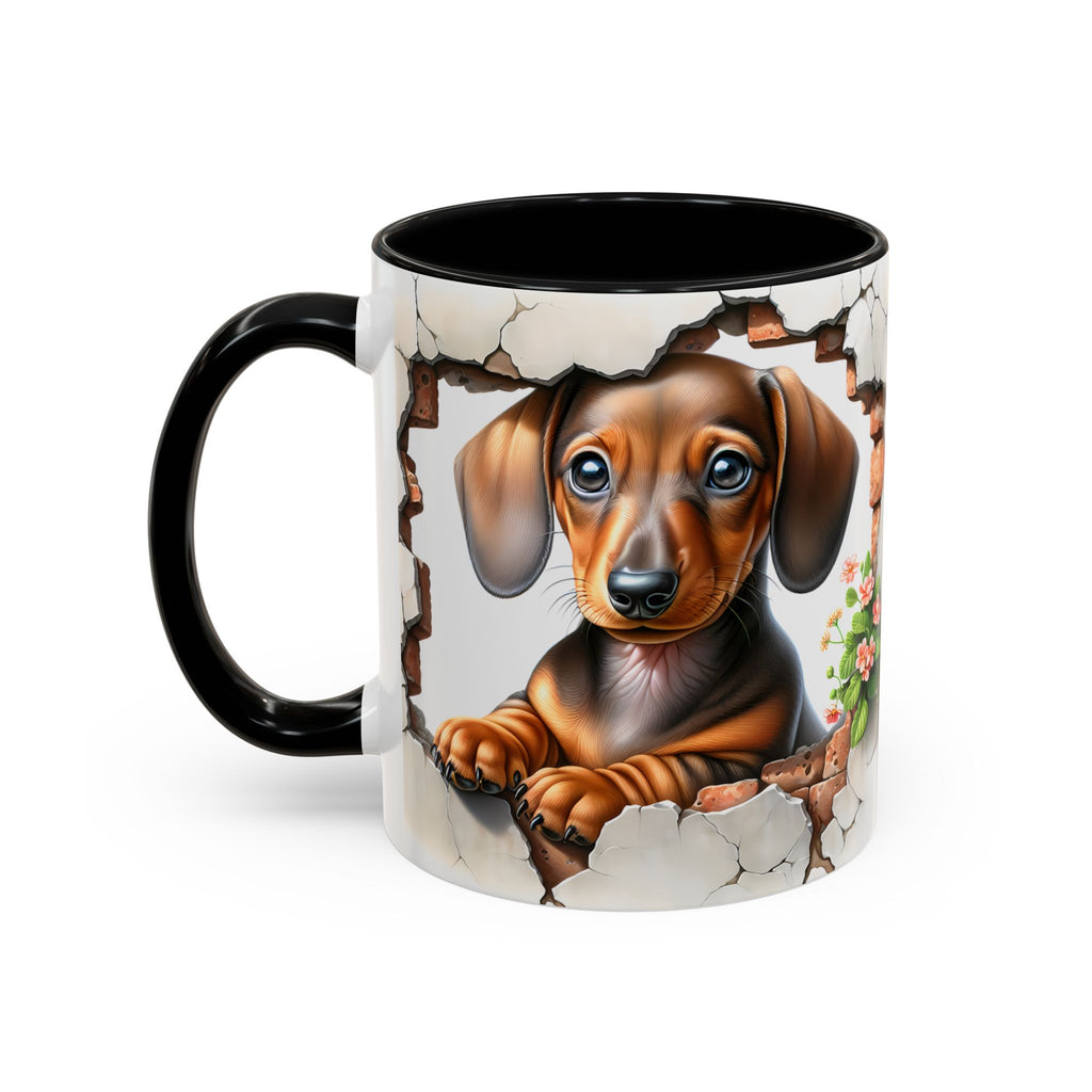 Dachshund Peek-A-Boo Coffee Mug — Cute Puppy Dog Gift