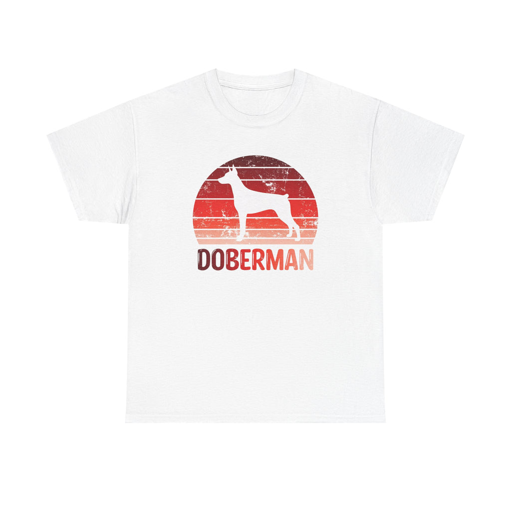 Doberman Retro Sunset T-Shirt – Unisex Dog Lover Graphic Tee