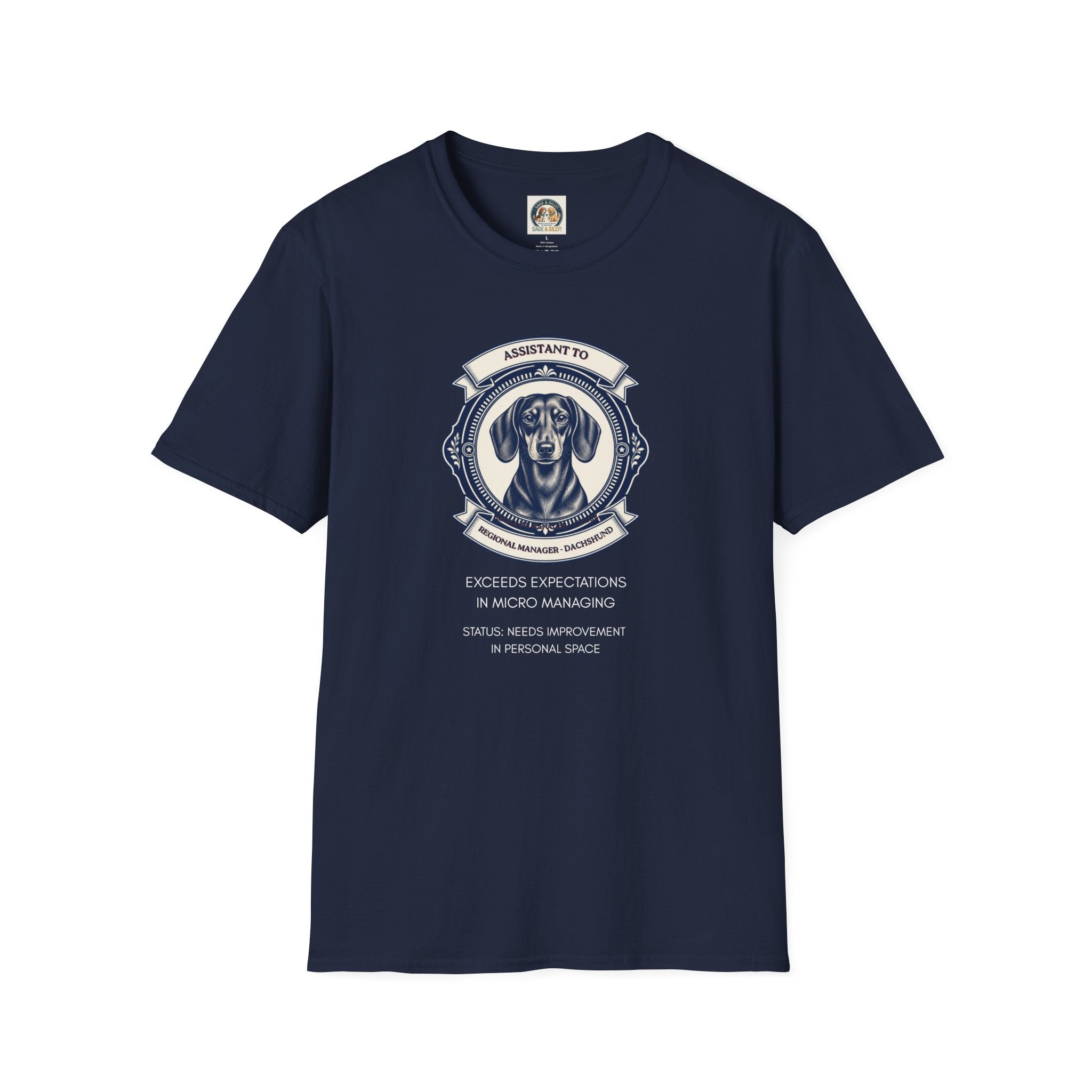Dachshund Assistant T-Shirt — "Assistant to the Regional Manager" Funny Dog Tee