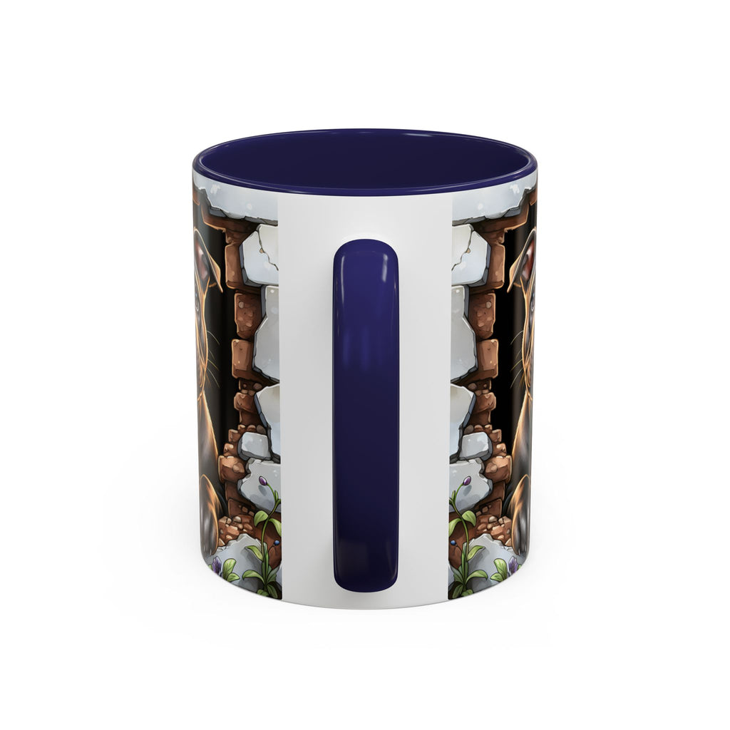 Pit Bull Puppy Peek Accent Coffee Mug – Cute Dog Lover Gift (11/15oz)