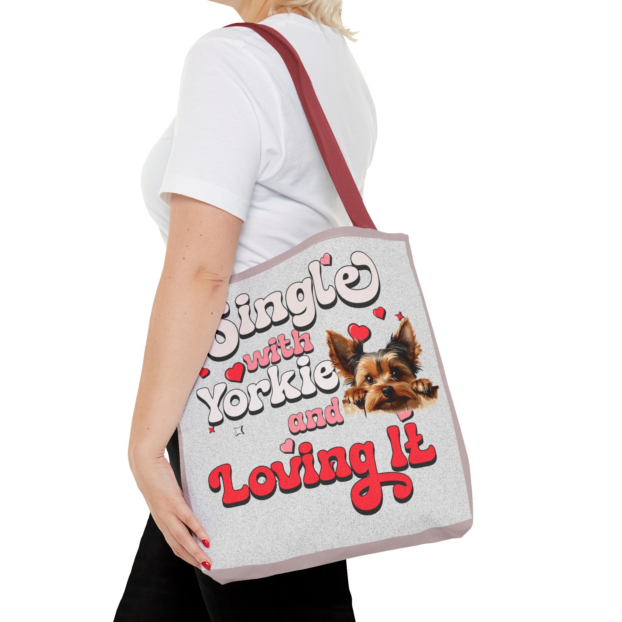 Tote Bag — "Single with Yorkie and Loving It" Cute Yorkie Lover Tote