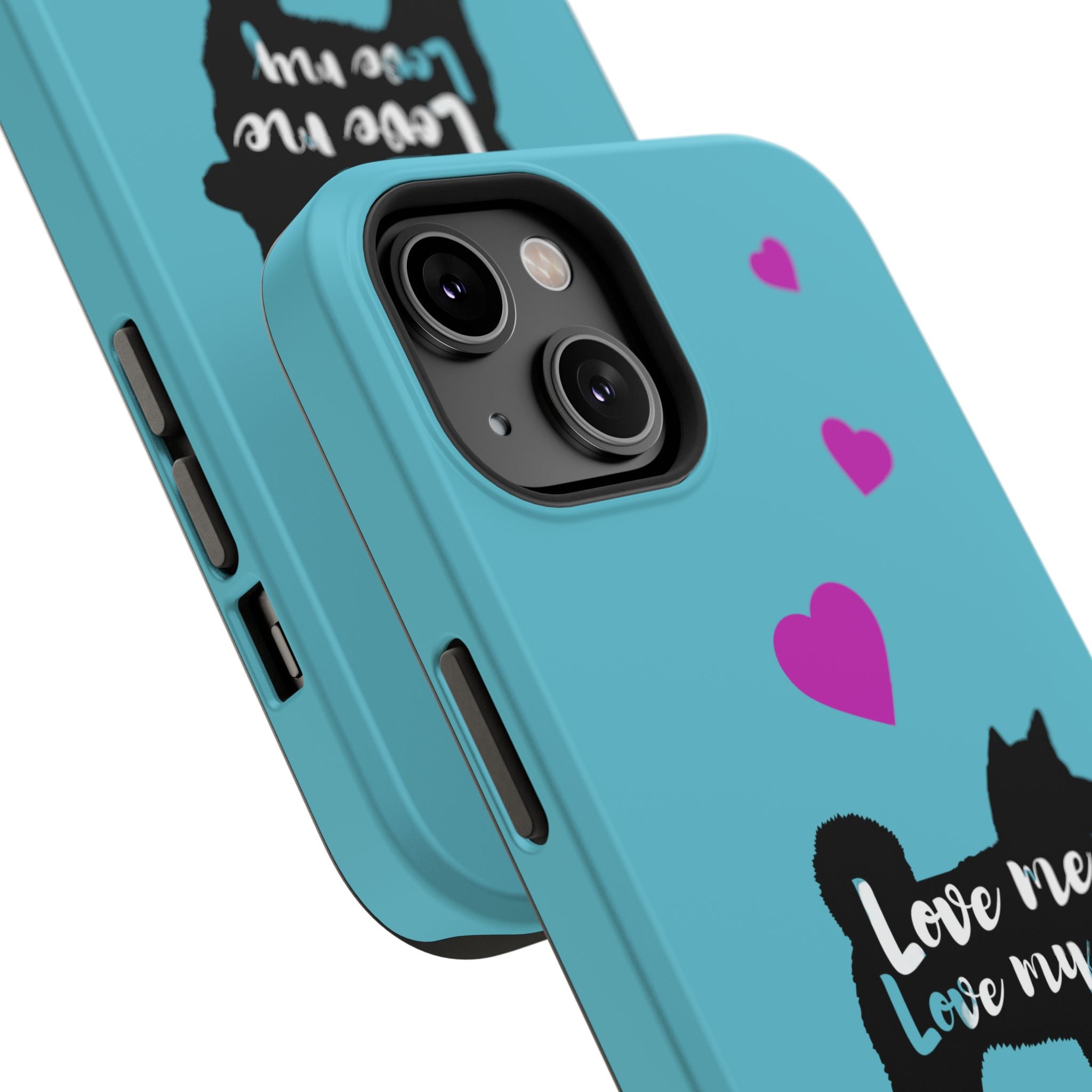 Shiba Inu Phone Case – "Love Me Love My Shiba Inu" Impact-Resistant Case, Cute Heart Design