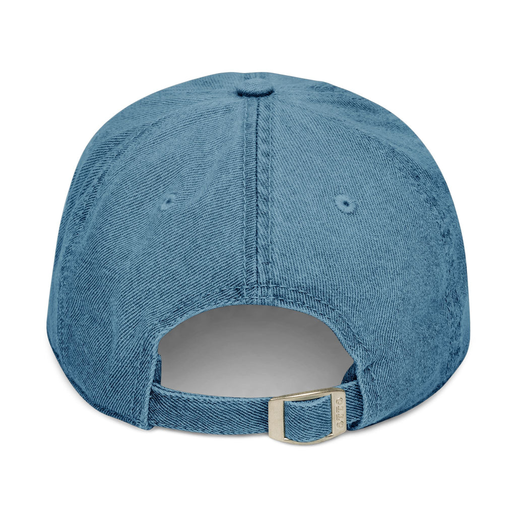 Embroidered Green Floral Pug Denim Hat — Vintage Casual Baseball Cap