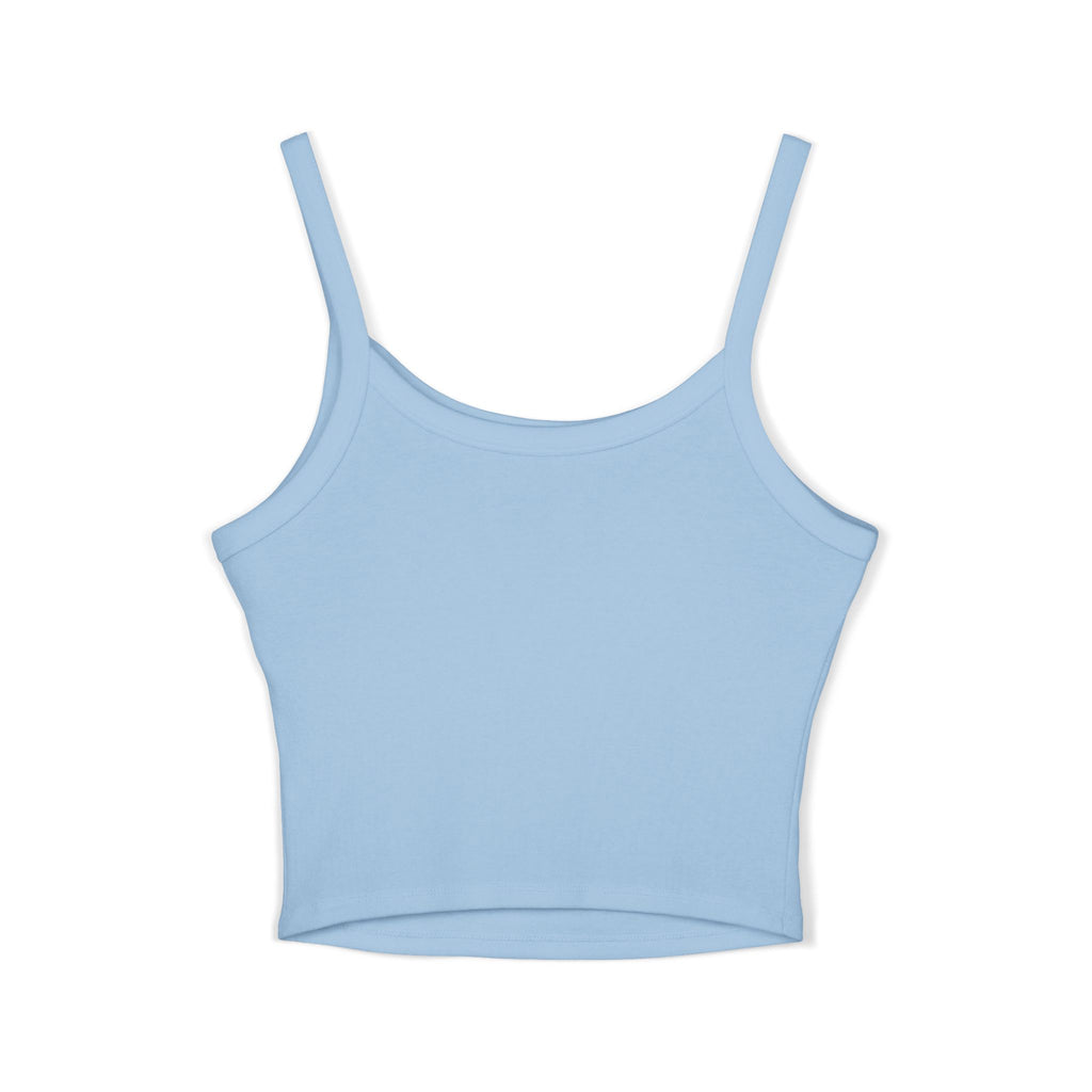 Frenchie Dog Crop Tank — "My Frenchie Judges Silently" Women's Spaghetti Strap Tank