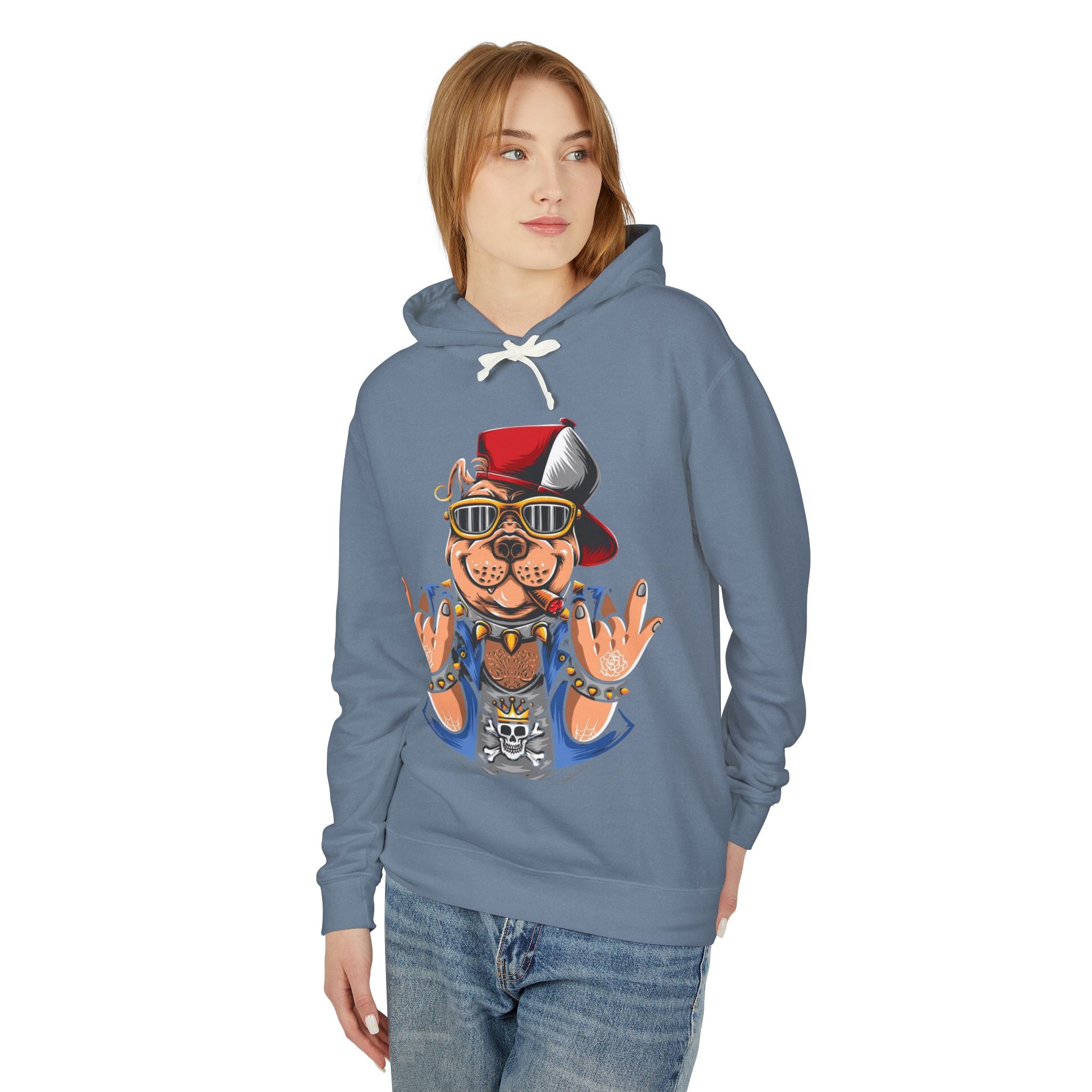 Gangster Bulldog Hoodie — Retro Cool Dog Graphic Sweatshirt