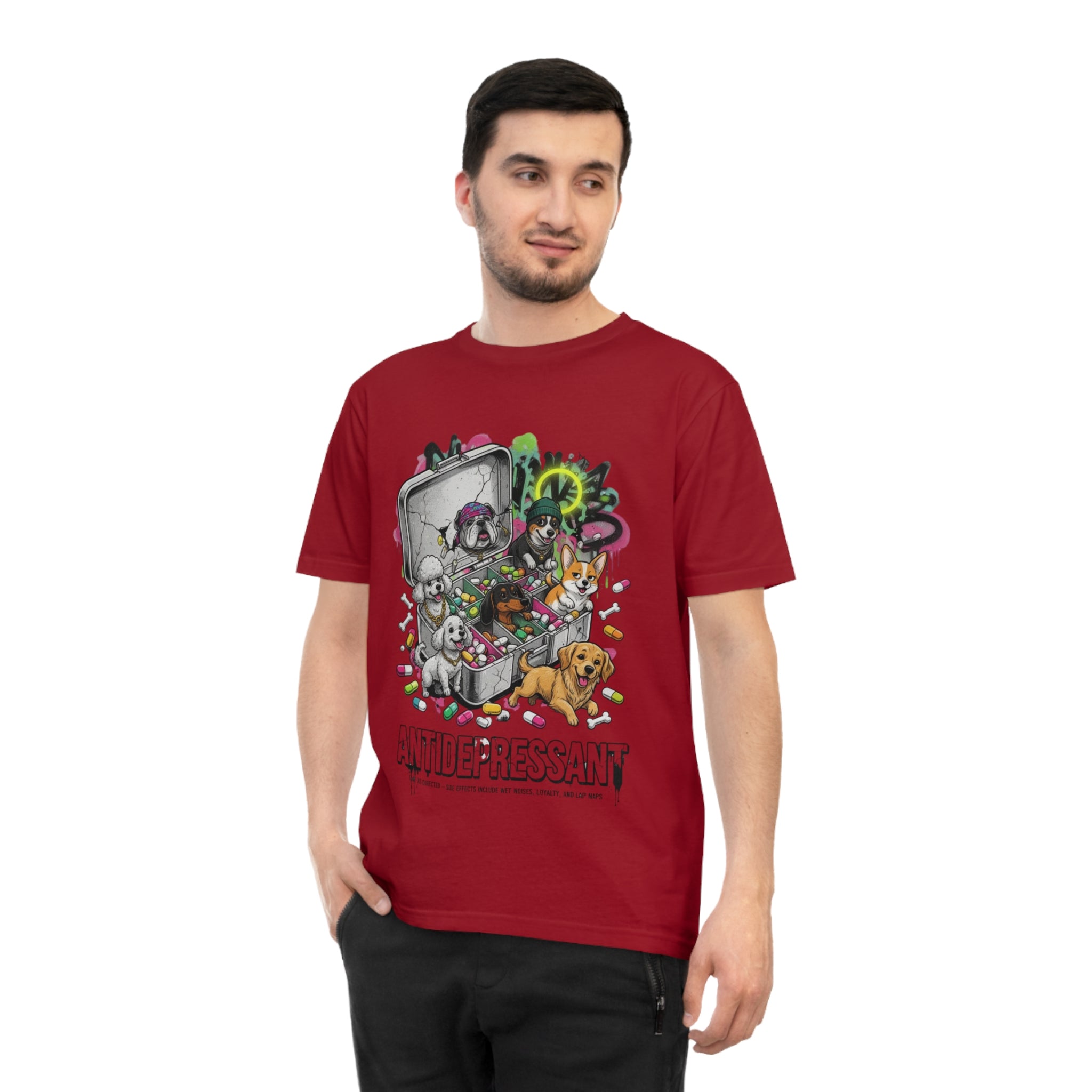 Antidepressant Pets T-Shirt — Emotional Support Pet & Pill Box Graphic Tee