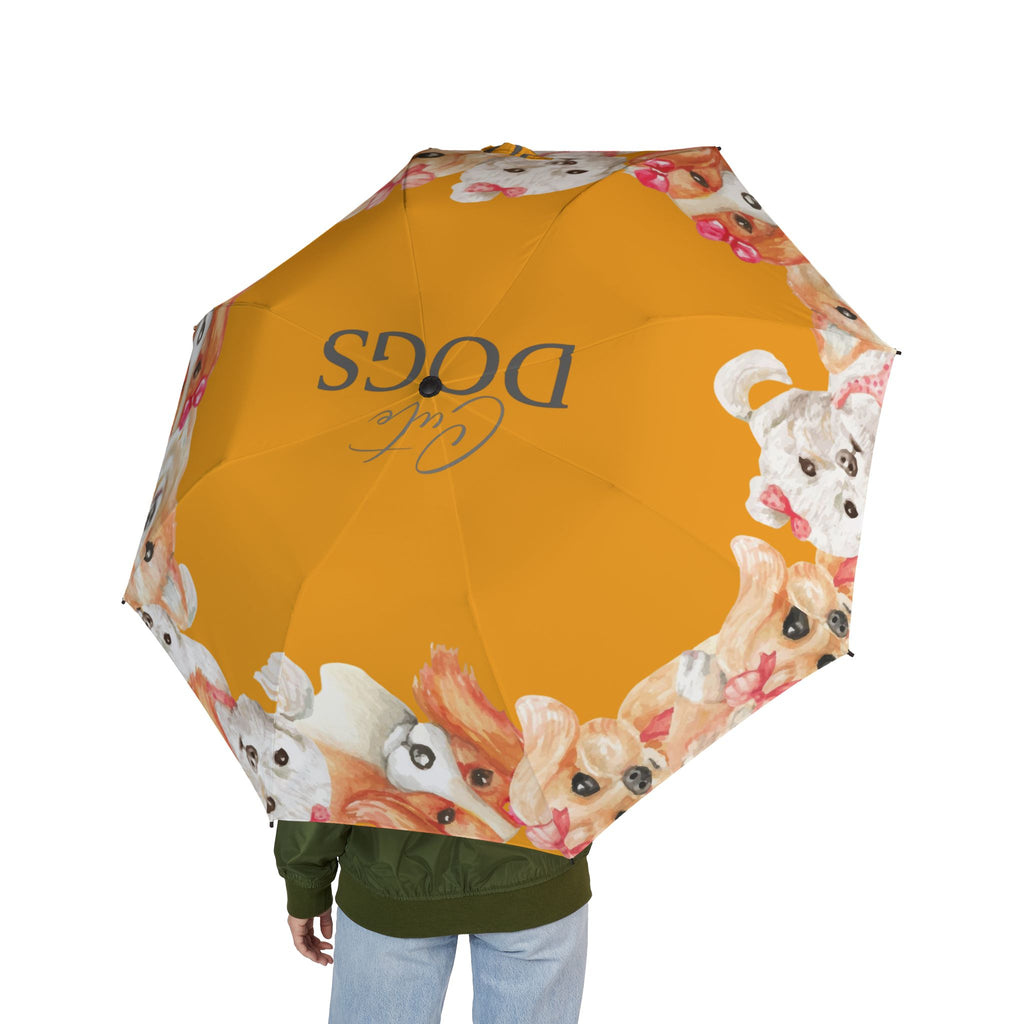 Dog Faces Foldable Umbrella — Cute Puppies Water-Resistant Travel Umbrella
