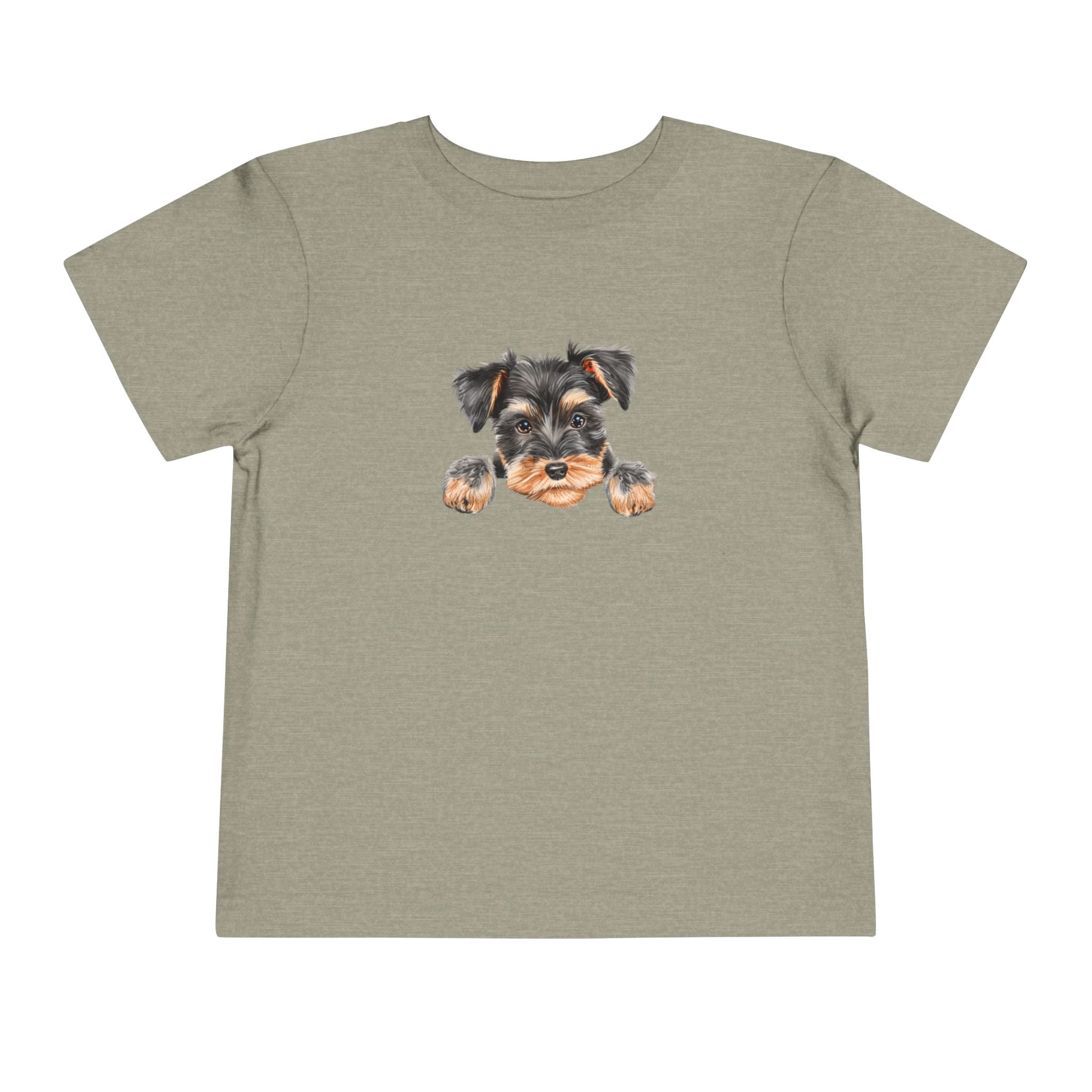 Toddler Tee — Cute Yorkie Puppy Peeking Graphic