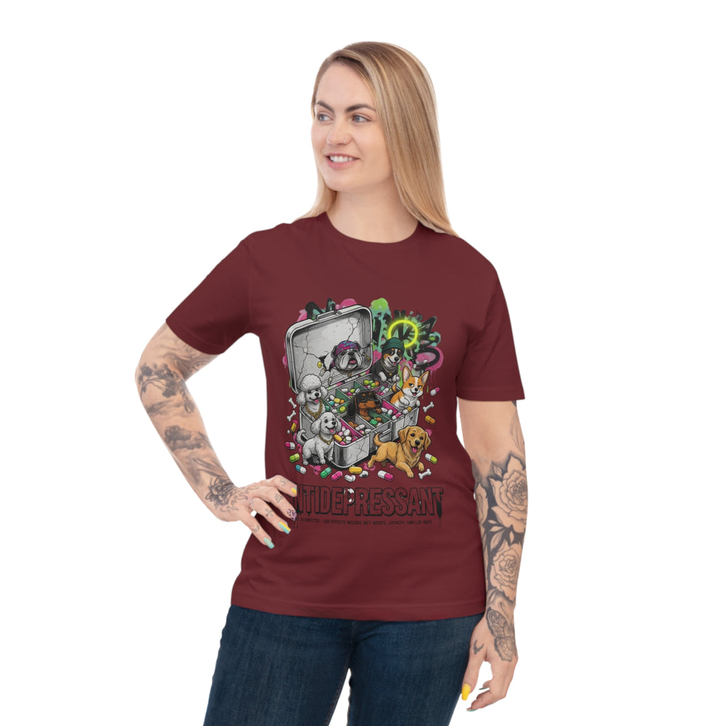Antidepressant Pets T-Shirt — Emotional Support Pet & Pill Box Graphic Tee