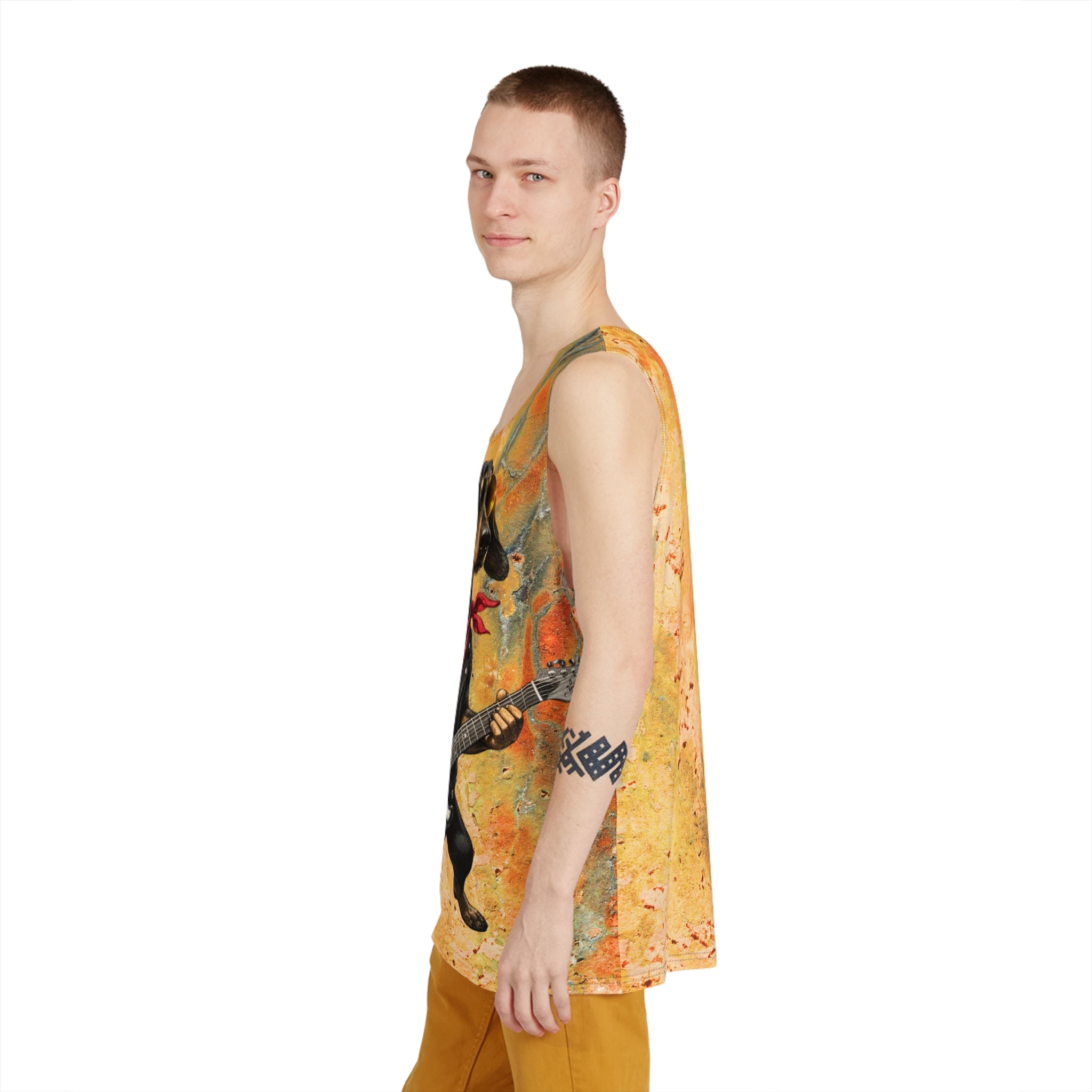 Rockstar Dachshund Tank Top — All-Over Print Men's Tank
