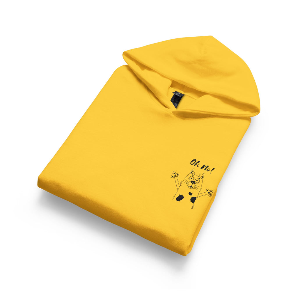 Youth Hoodie — Cute Cartoon Dog Design with "Oh No" Pocket Graphic