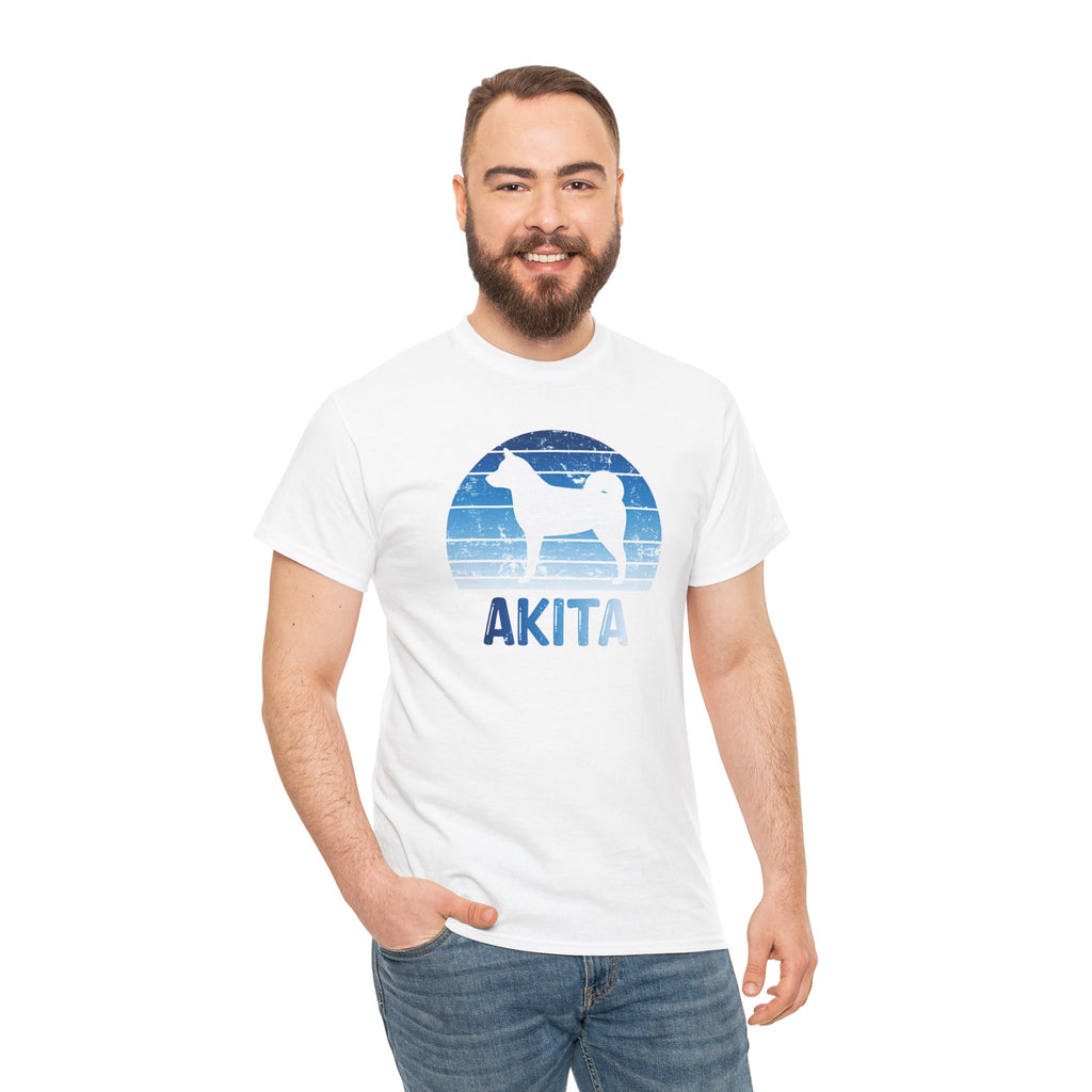 Akita Retro Sunset T-Shirt – Unisex Dog Lover Graphic Tee