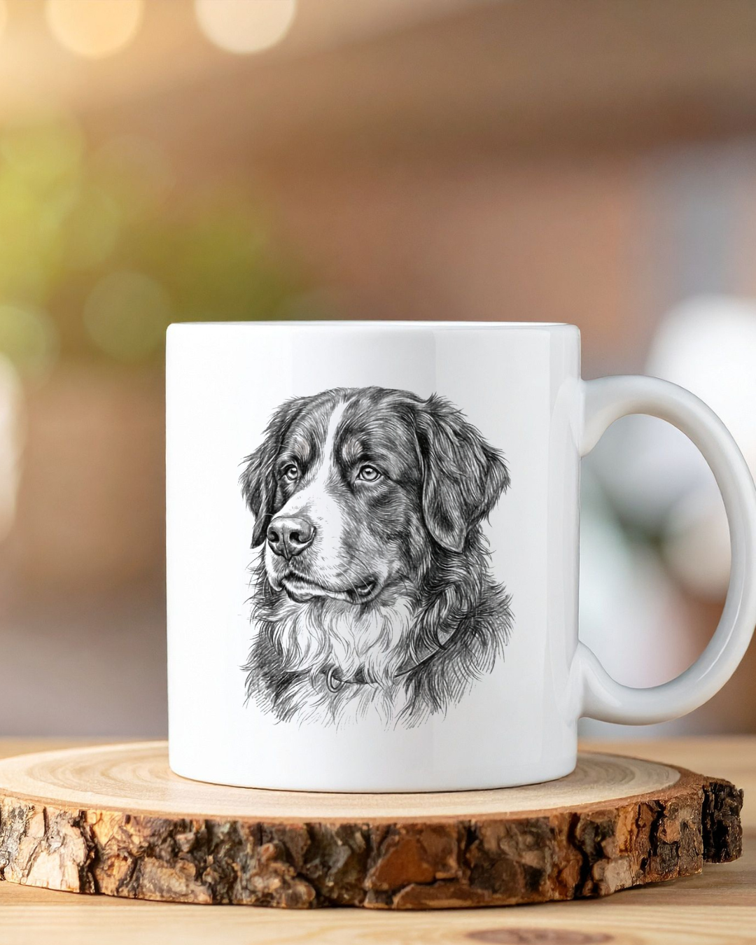 Bernese Mountain Dog Pencil Portrait – Downloadable Wall Art