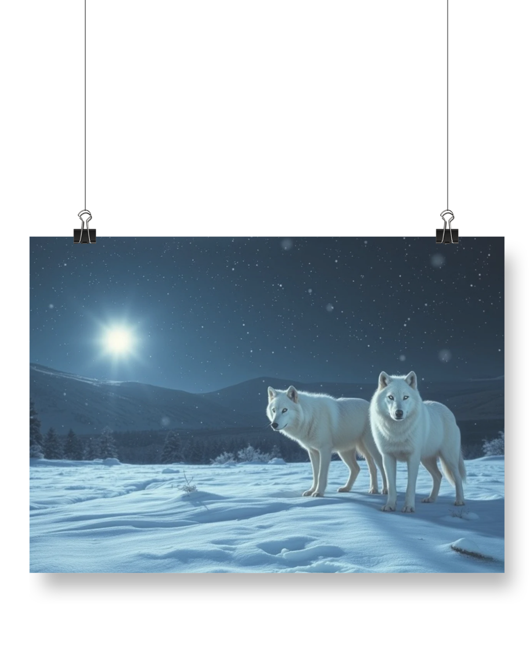 Arctic Wolves Poster – Printable Wall Art, Instant Download Wildlife Print for Modern Home Decor