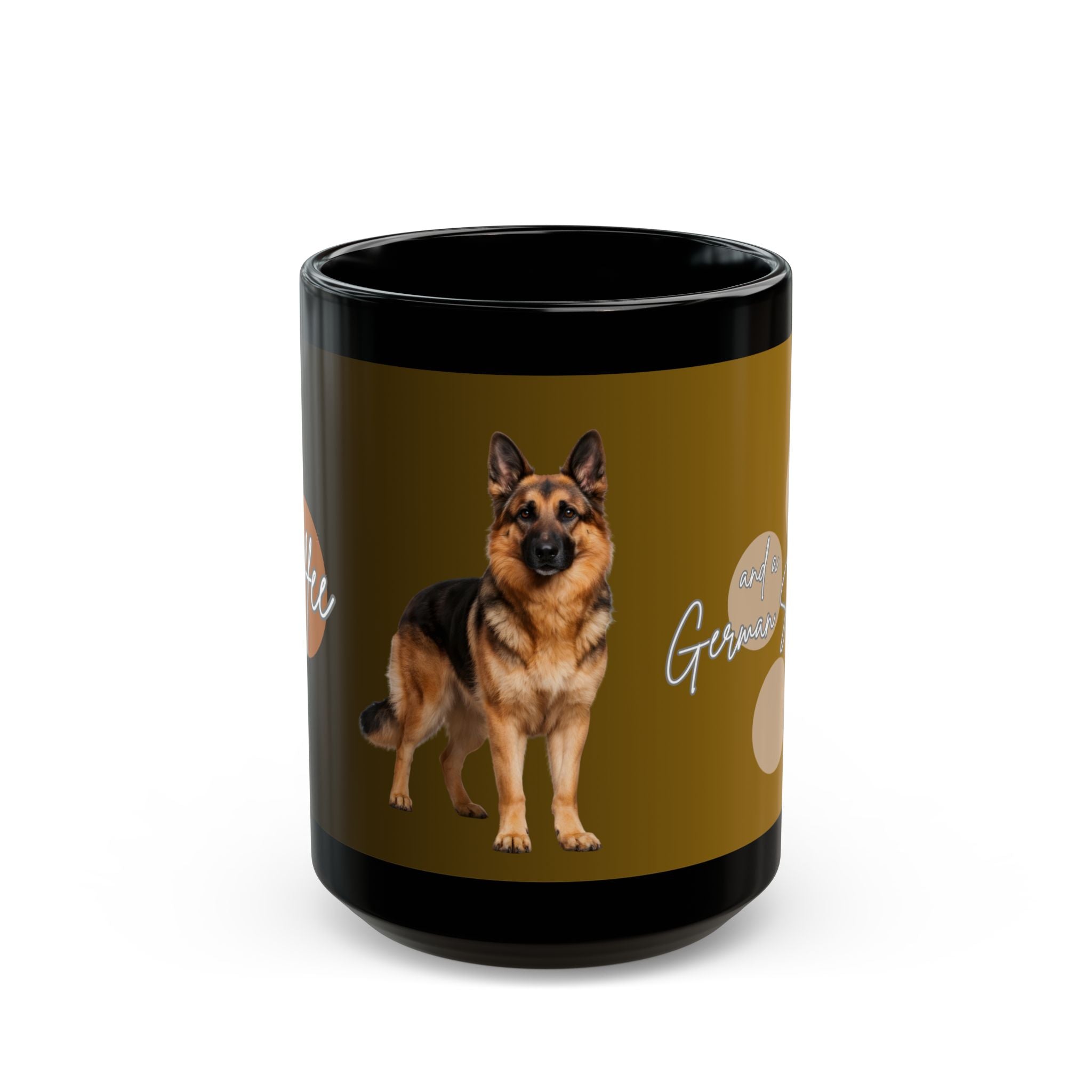 German Shepherd Coffee Mug — Pet Lover Black Ceramic Mug (11oz/15oz)