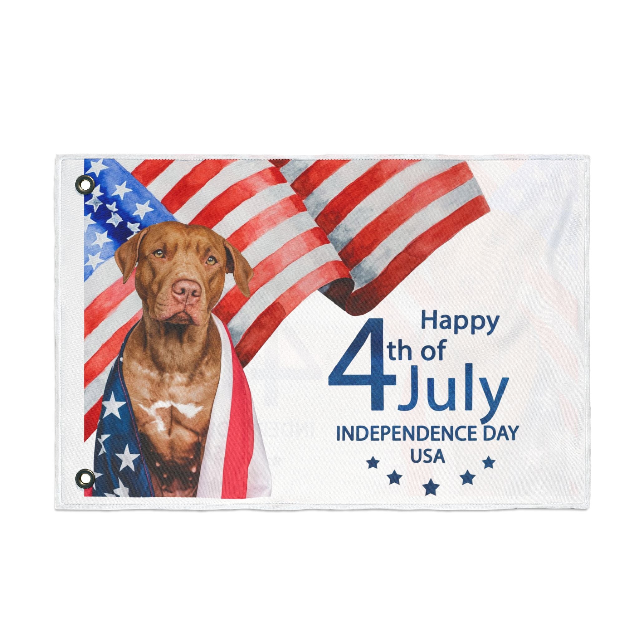 4th of July Dog Flag — Double-Sided American Independence Day Garden Banner