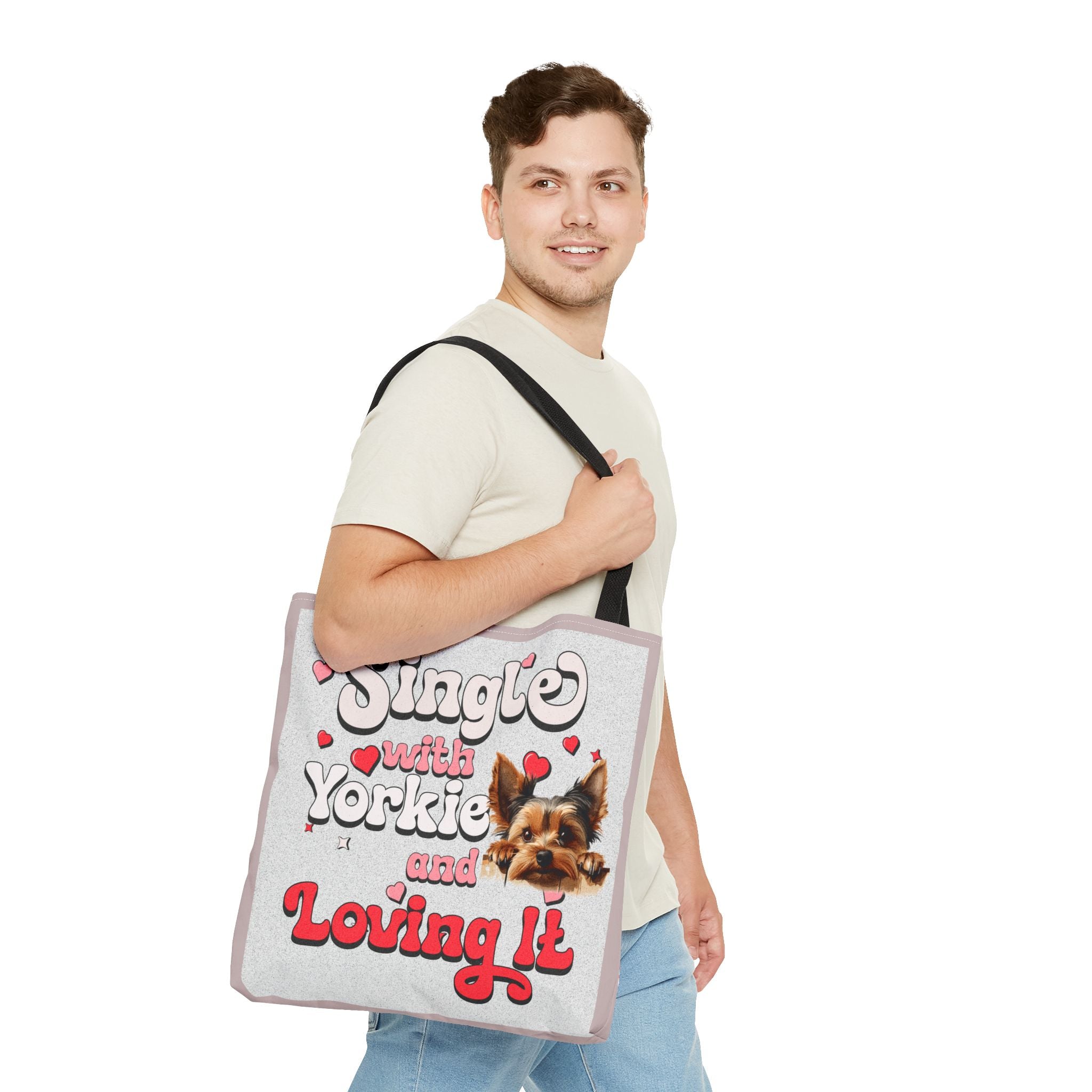 Tote Bag — "Single with Yorkie and Loving It" Cute Yorkie Lover Tote