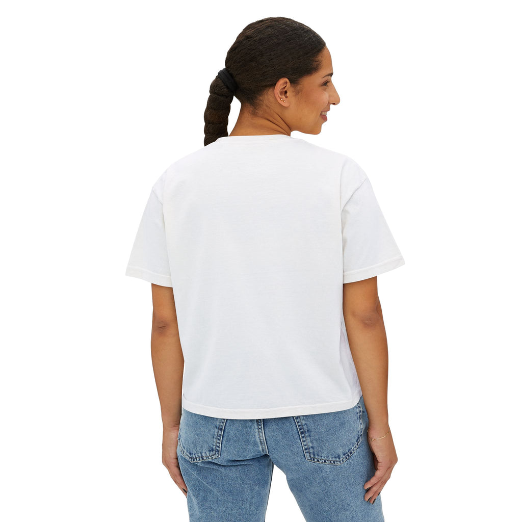 Women's Boxy Tee — Meditating Pug 'Inner Peace Begins With Four Words: Not My Fucking Problem' Graphic