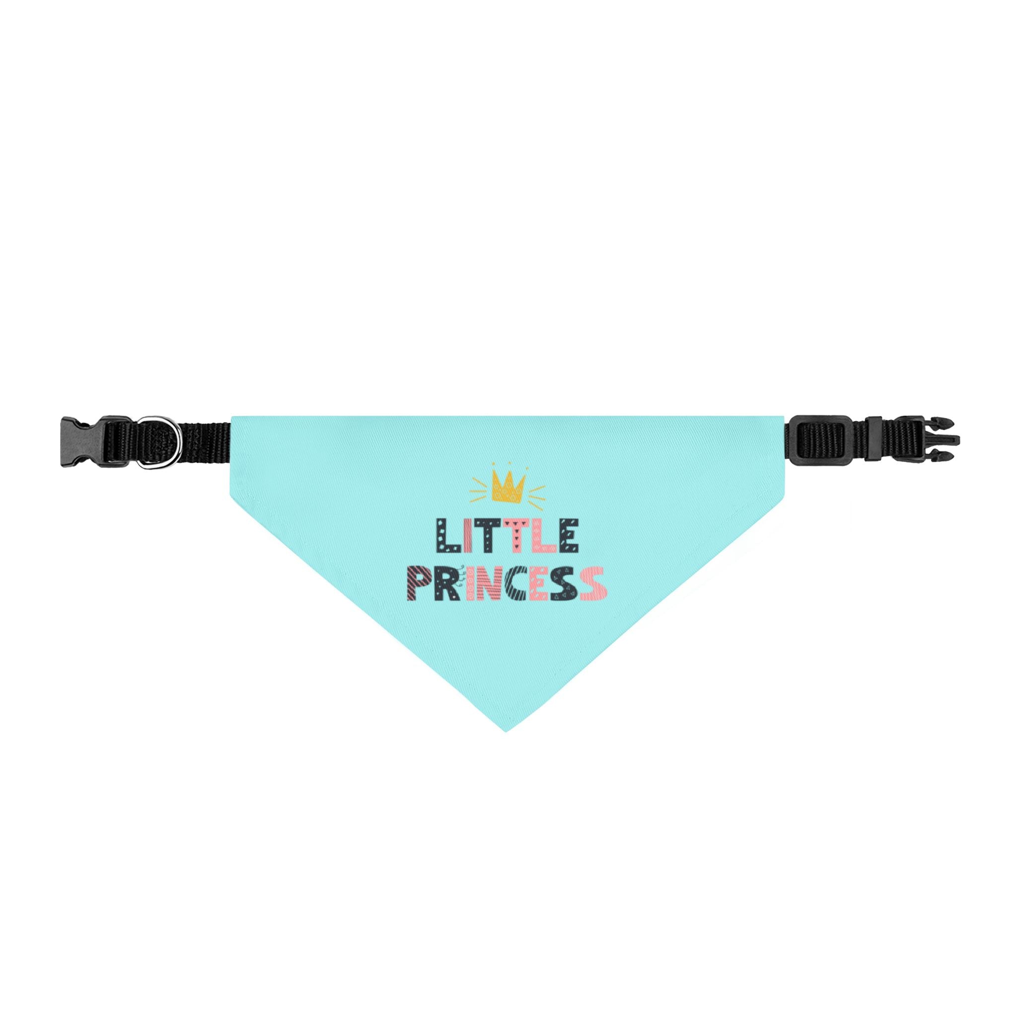 Little Princess Clip-On Pet Bandana — Light Blue Crown Dog & Cat Accessory