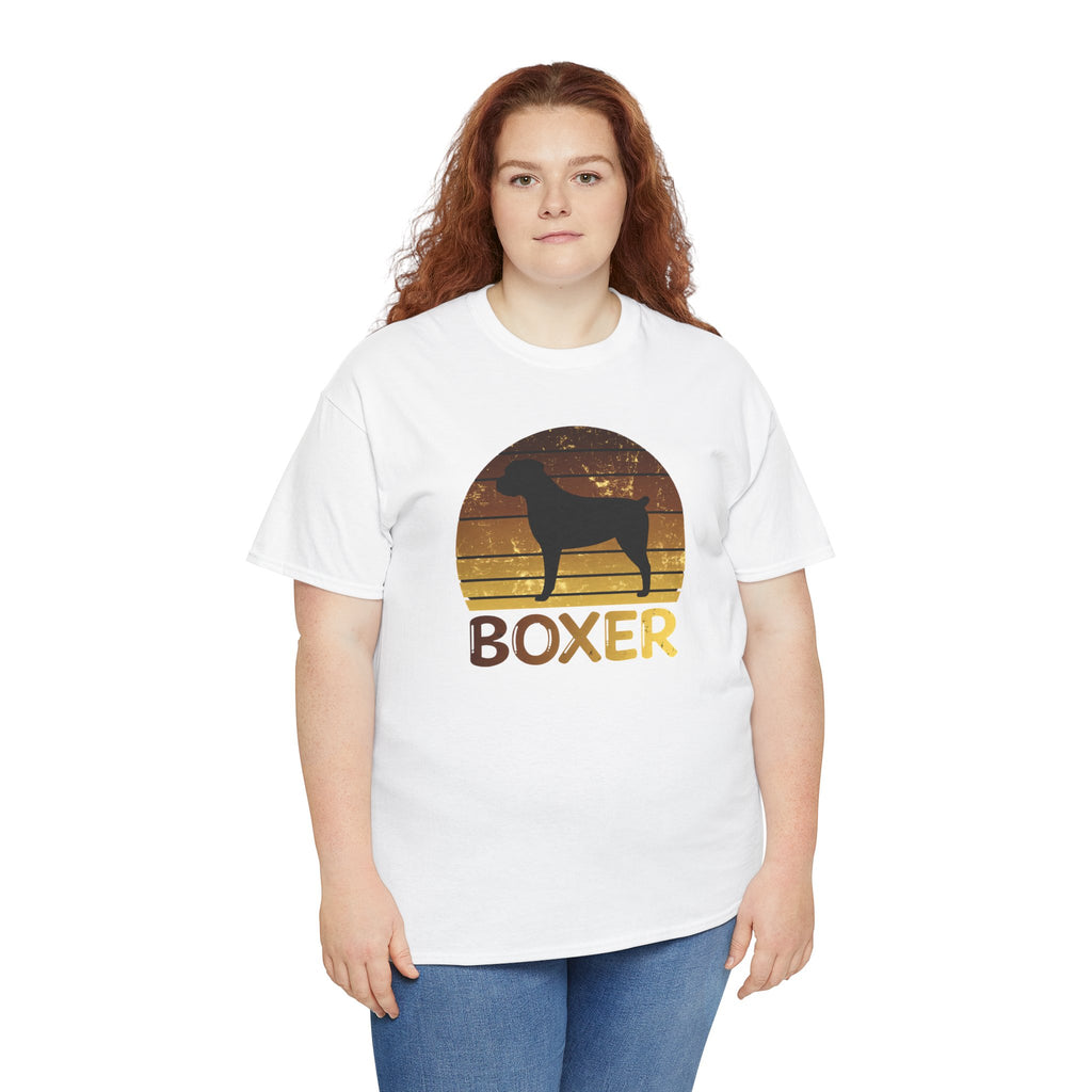 Boxer Dog Retro Sunset T-Shirt – Unisex Dog Lover Graphic Tee