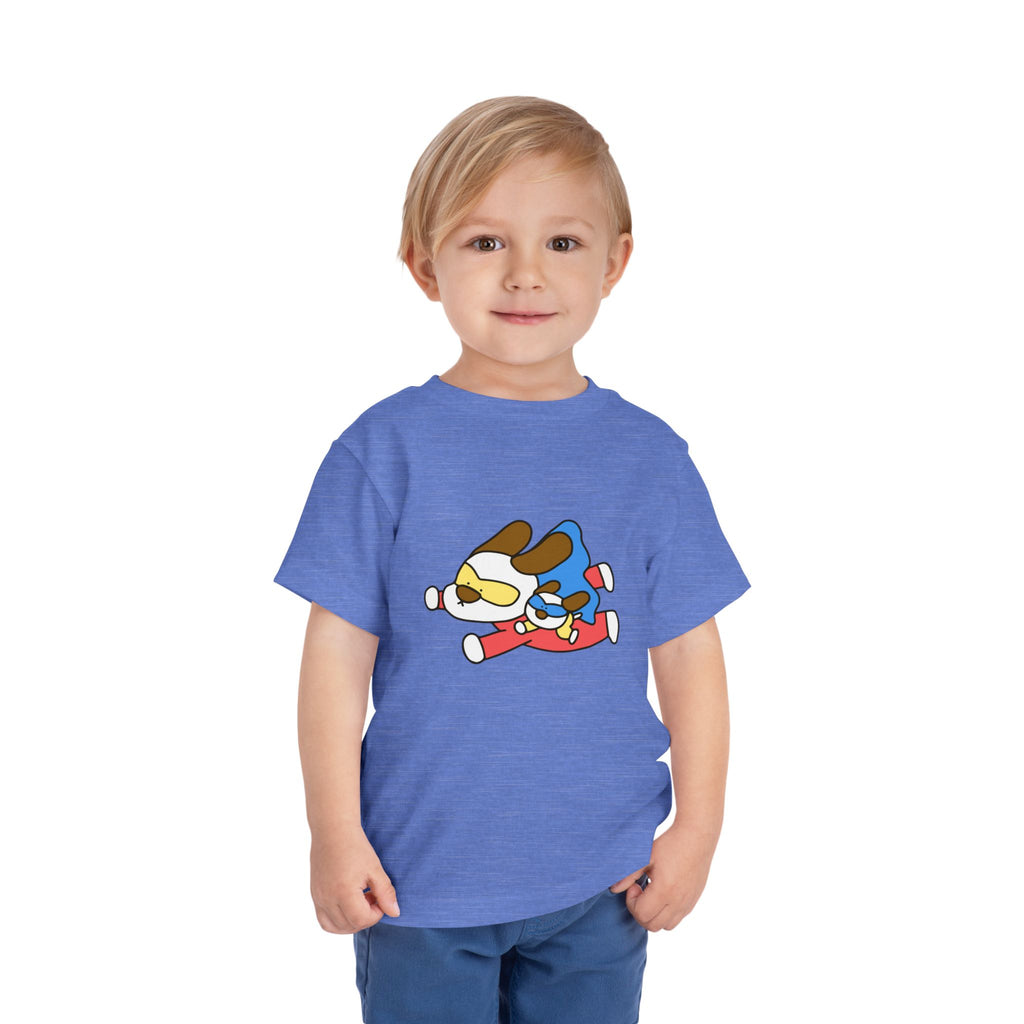 Toddler Tee – Cute Superhero Dog & Puppy Flight Graphic