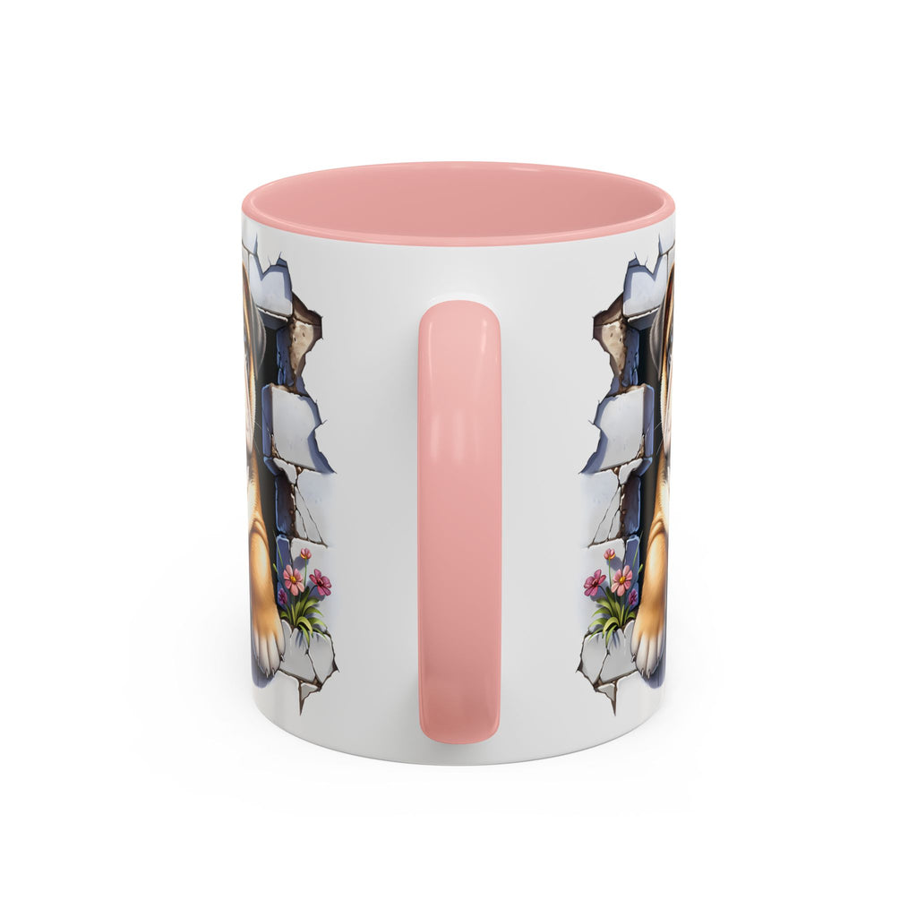 Bulldog Peek-A-Boo Accent Coffee Mug — Cute English Bulldog Coffee Cup (11/15 oz)