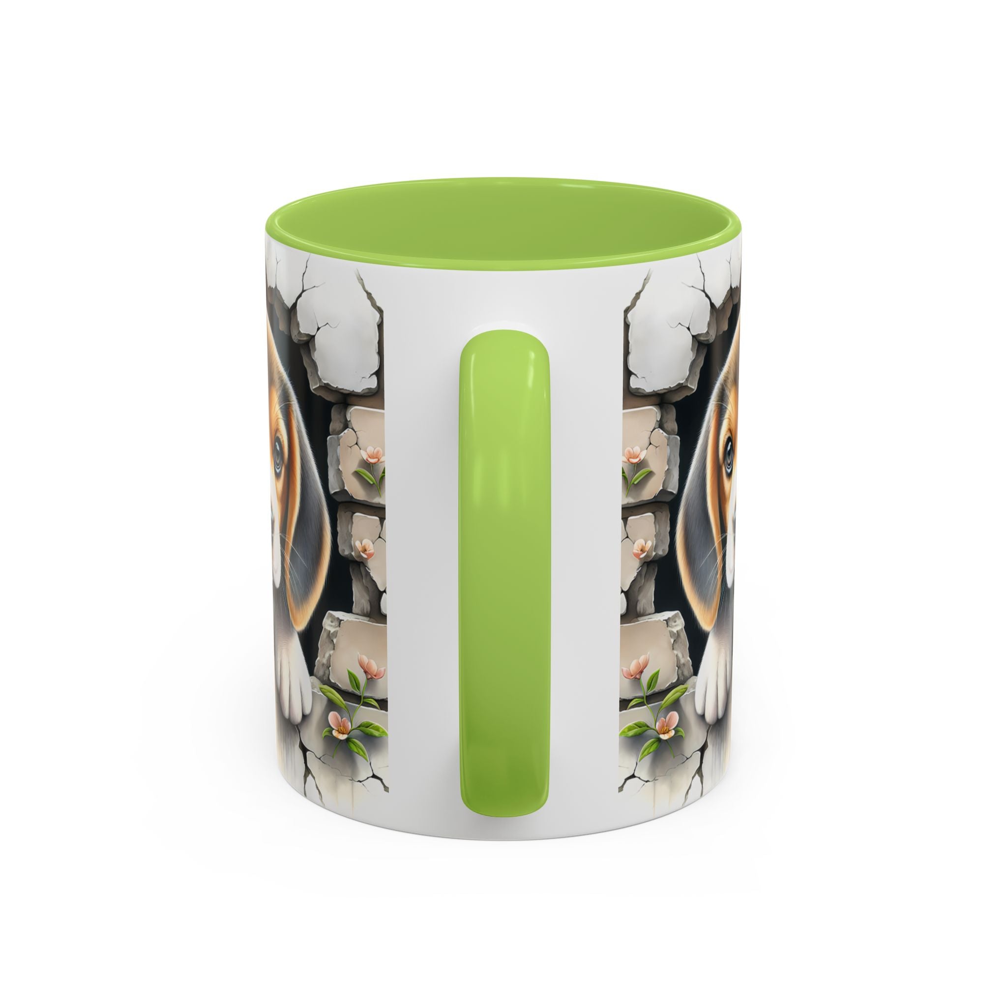 Beagle Puppy Peek Accent Coffee Mug – Cute Dog Gift (11/15 oz)