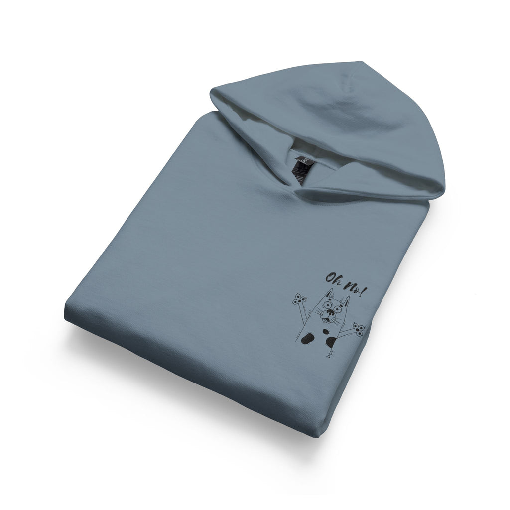 Youth Hoodie — Cute Cartoon Dog Design with "Oh No" Pocket Graphic