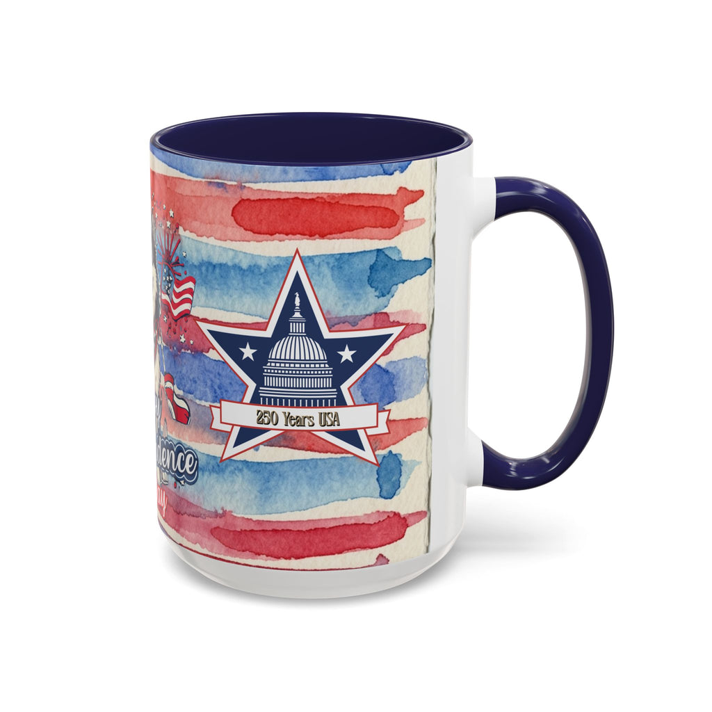 Independence Day Husky Coffee Mug — Happy 4th of July Patriotic Accent Mug (11/15oz)