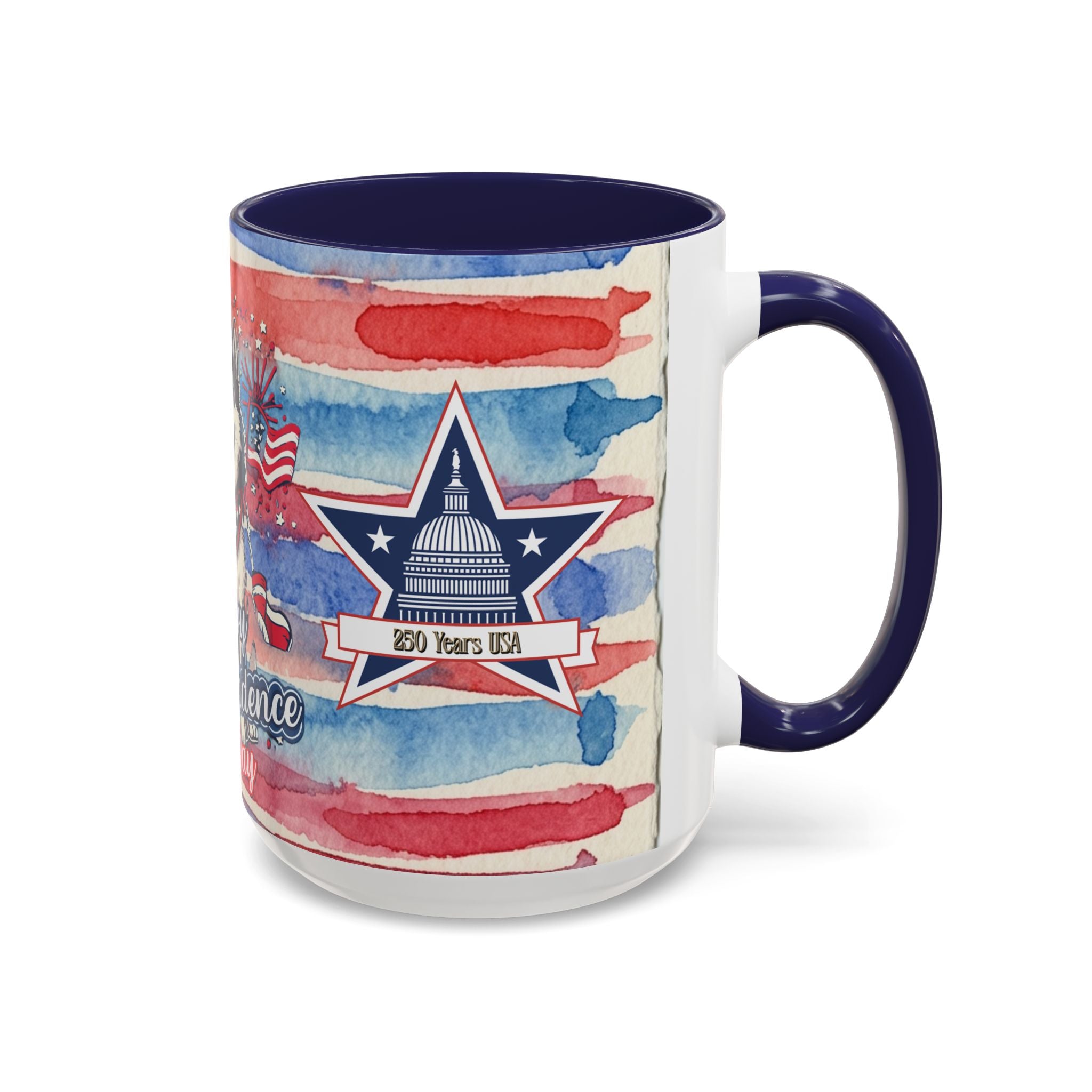 Independence Day Husky Coffee Mug — Happy 4th of July Patriotic Accent Mug (11/15oz)