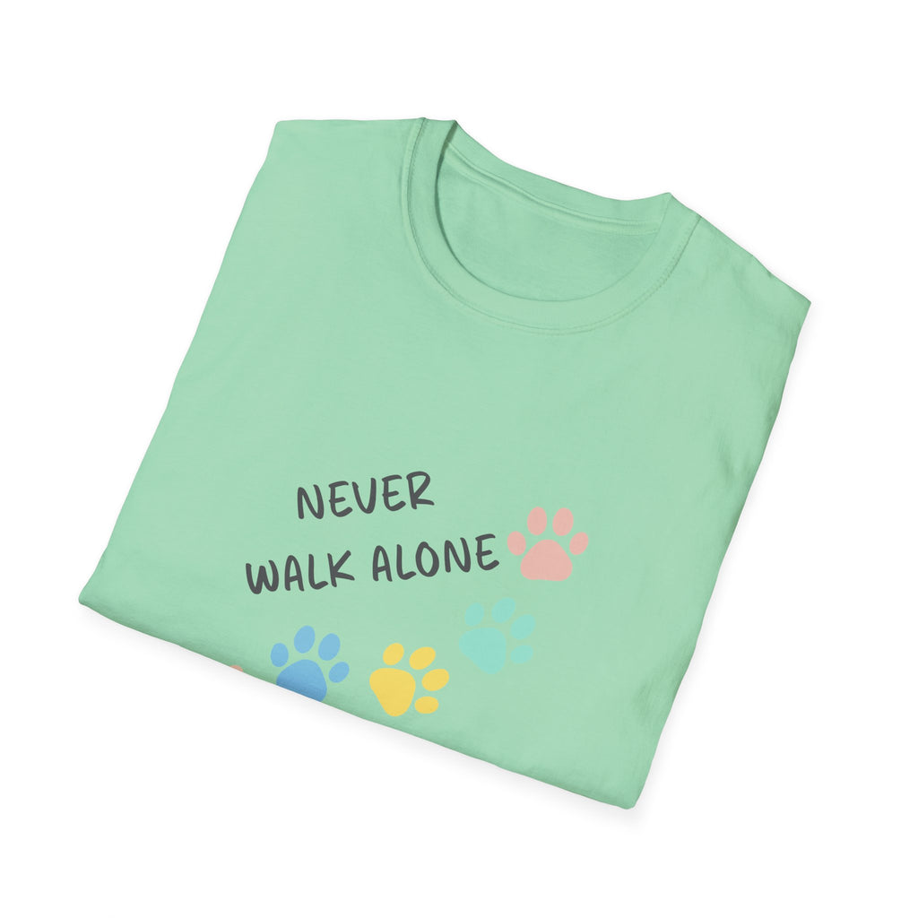 Never Walk Alone Paw & Footprint T-Shirt