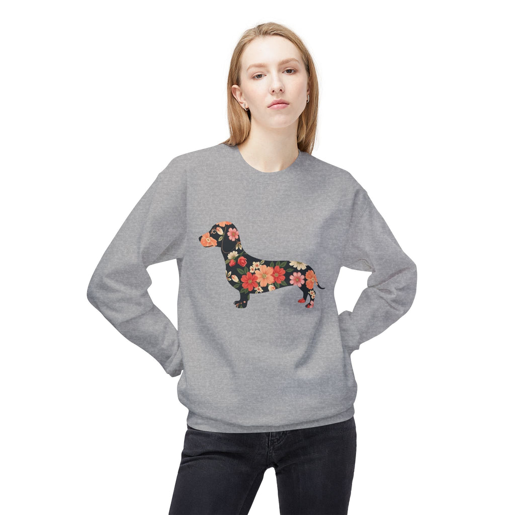 Floral Dachshund Crewneck Sweatshirt