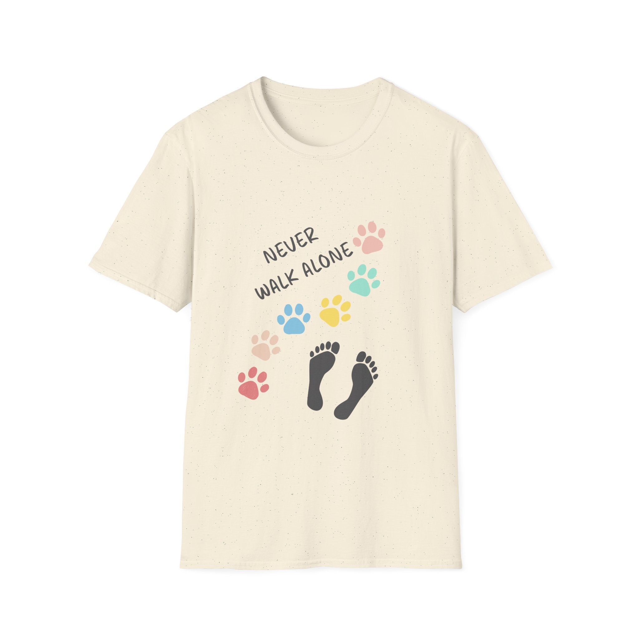 Never Walk Alone Paw & Footprint T-Shirt