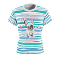 Oh For Frenchie's Sake Women's Tee — French Bulldog Stripe All-Over Print