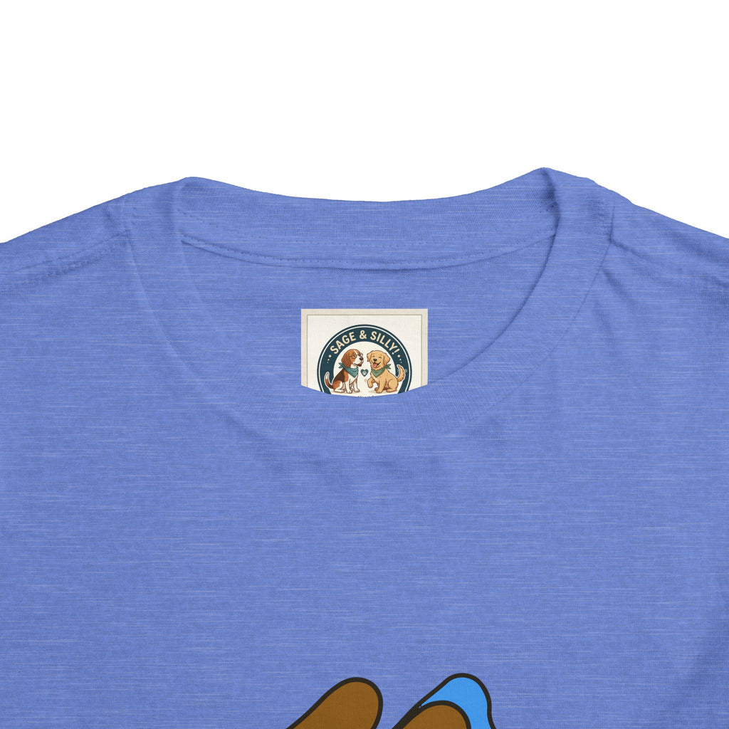 Toddler Tee – Cute Superhero Dog & Puppy Flight Graphic