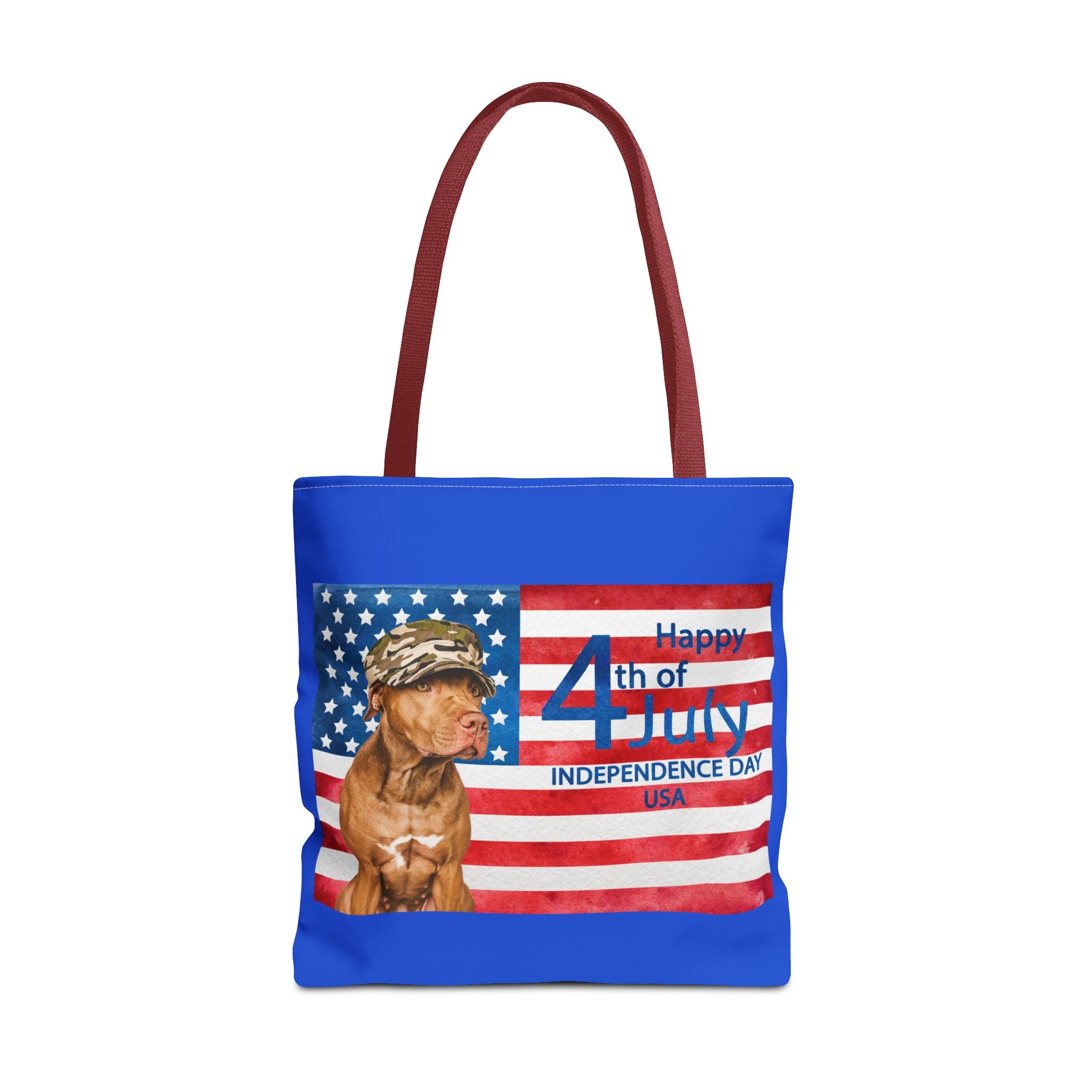 Independence Day Dog Tote Bag — Happy 4th of July USA Flag Tote