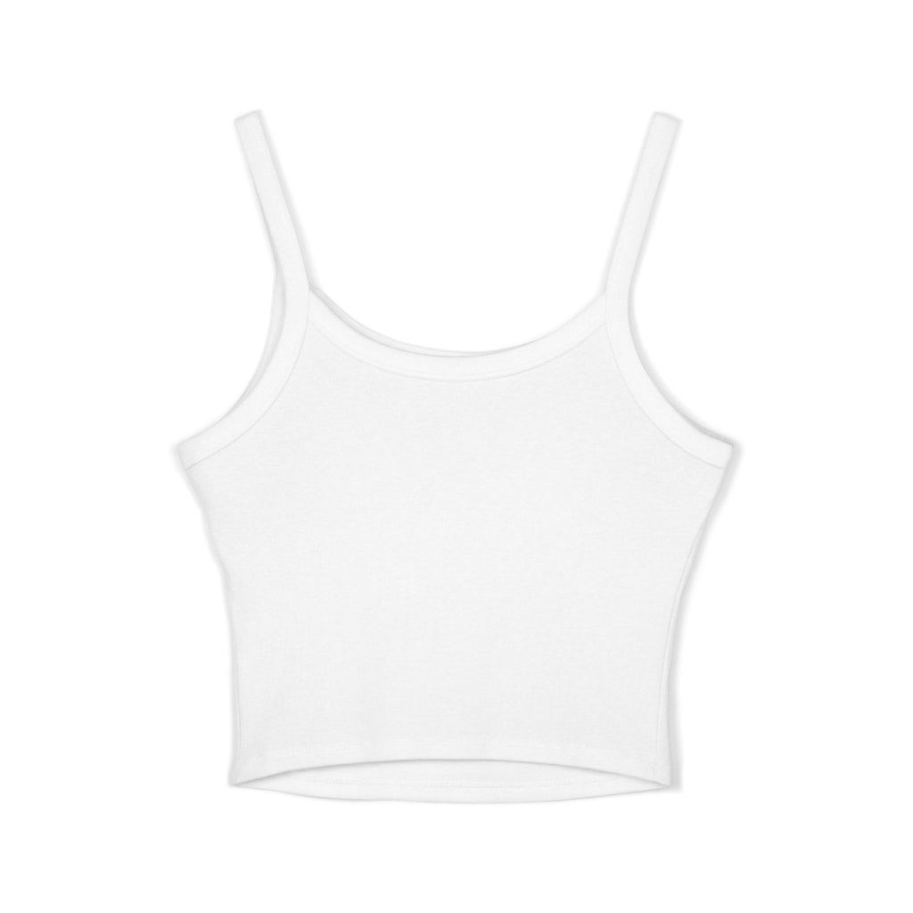 Frenchie Dog Crop Tank — "My Frenchie Judges Silently" Women's Spaghetti Strap Tank