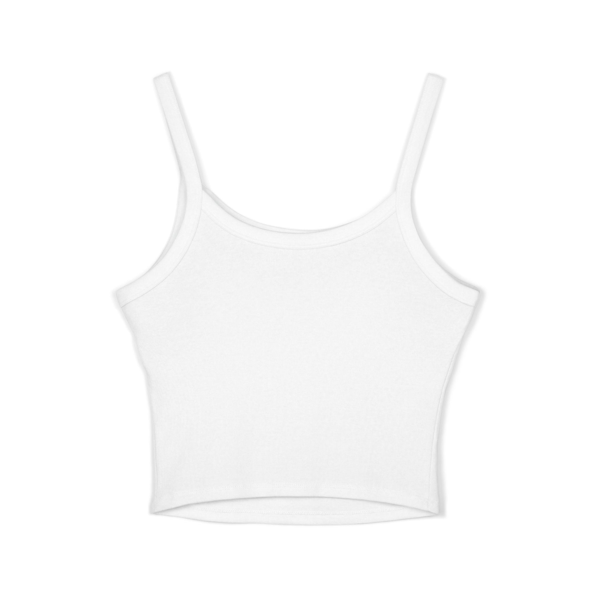 Frenchie Dog Crop Tank — "My Frenchie Judges Silently" Women's Spaghetti Strap Tank