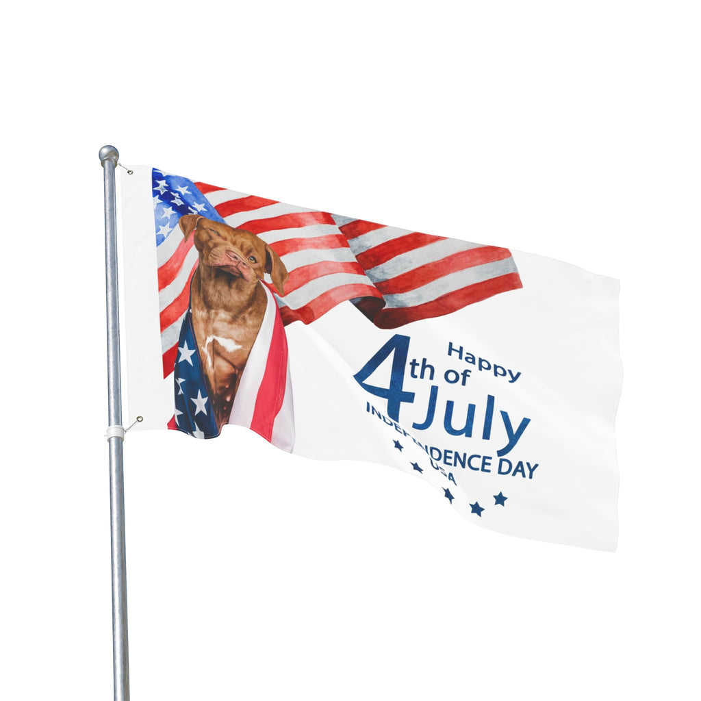 4th of July Dog Flag — Double-Sided American Independence Day Garden Banner
