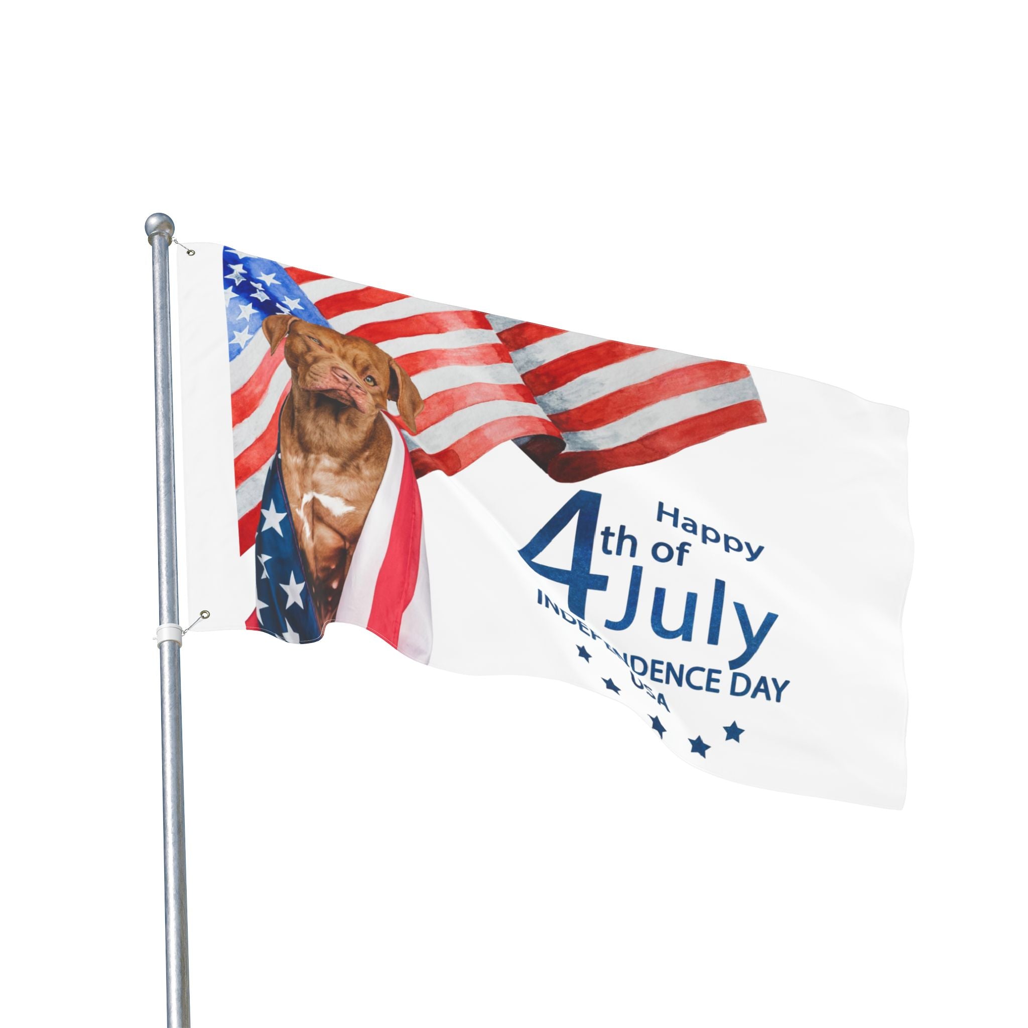 4th of July Dog Flag — Double-Sided American Independence Day Garden Banner