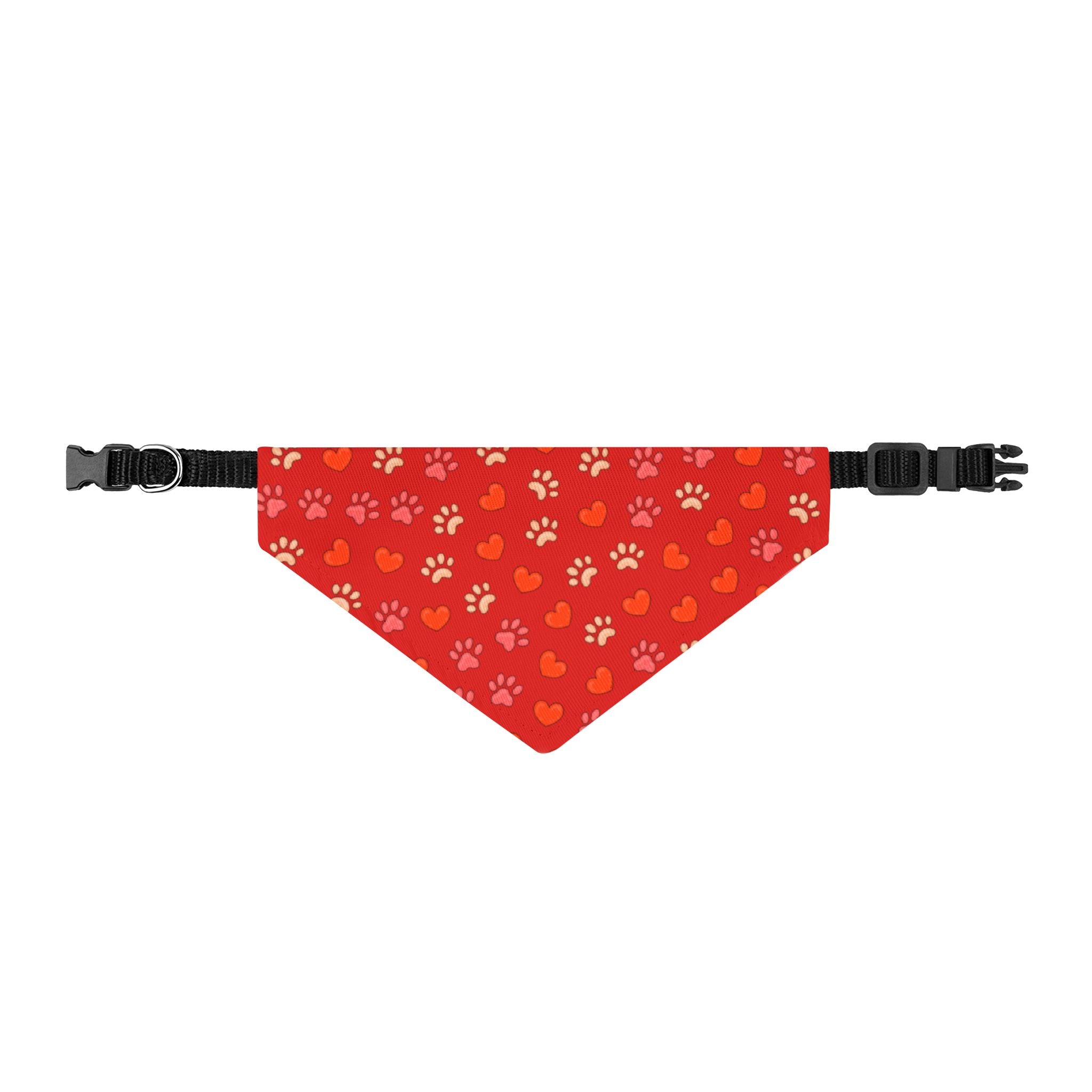 Clip-On Pet Bandana — Hearts and Paws