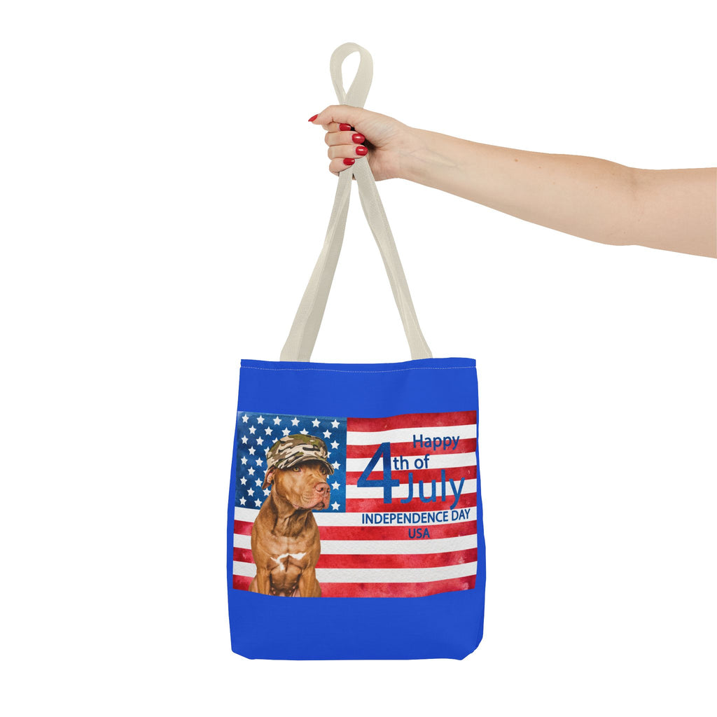 Independence Day Dog Tote Bag — Happy 4th of July USA Flag Tote