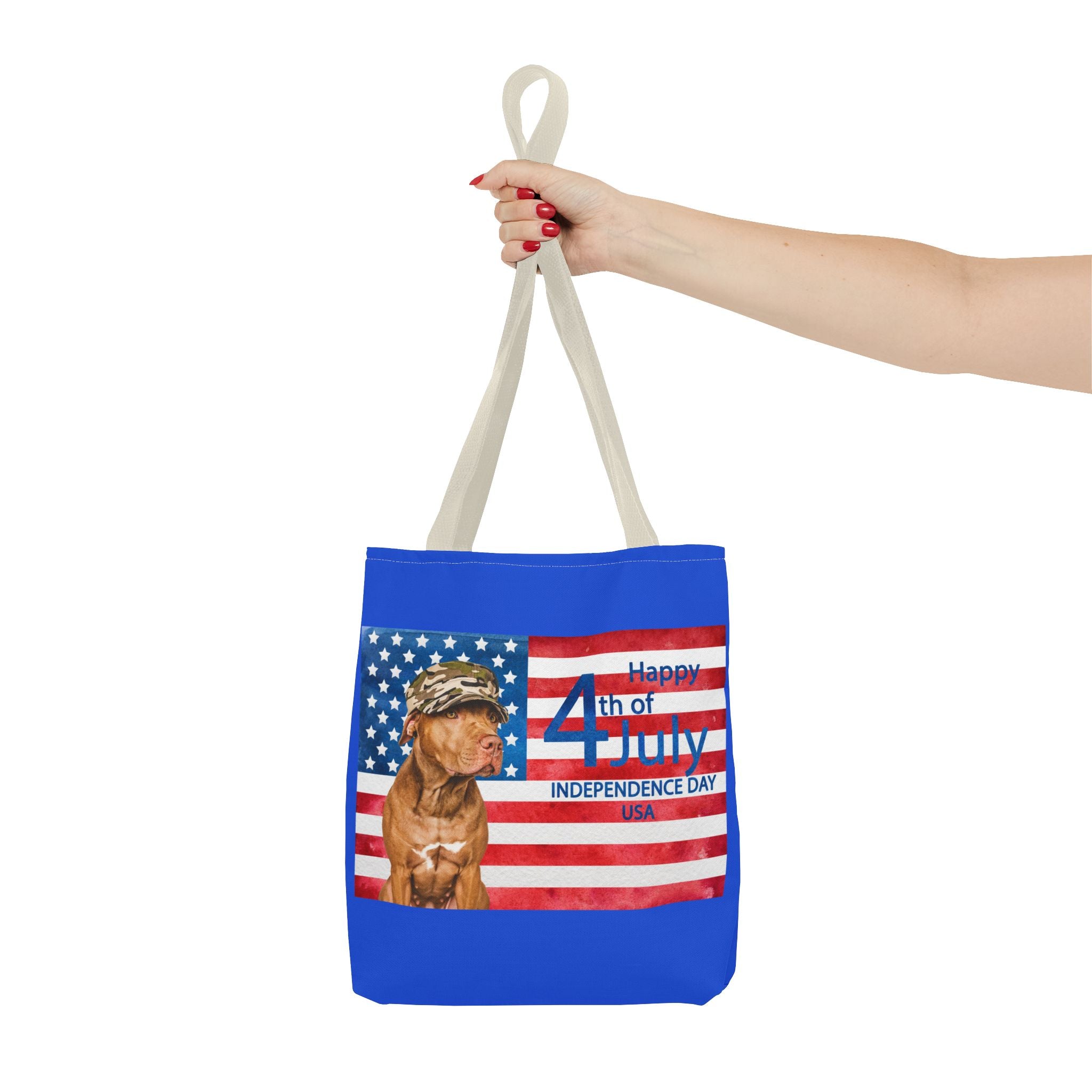 Independence Day Dog Tote Bag — Happy 4th of July USA Flag Tote