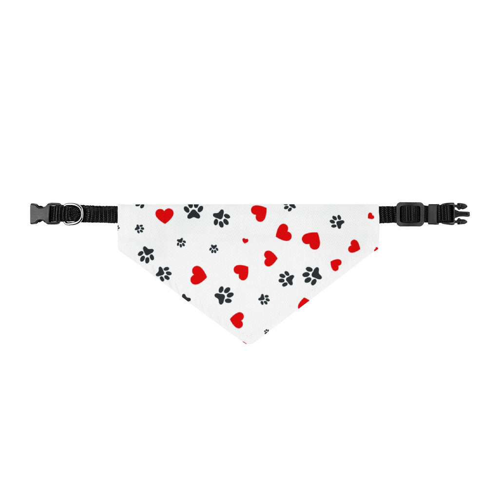 Clip-On Pet Bandana — Hearts and Paws