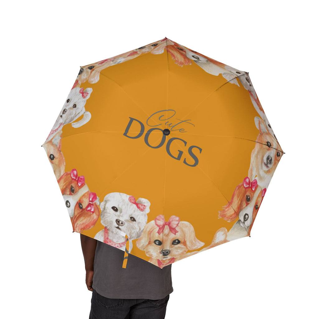 Dog Faces Foldable Umbrella — Cute Puppies Water-Resistant Travel Umbrella