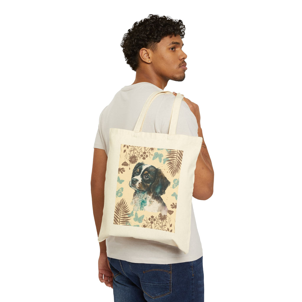 Tote Bag — "Unconditional Love Has Four Paws" Dog Portrait Canvas Tote
