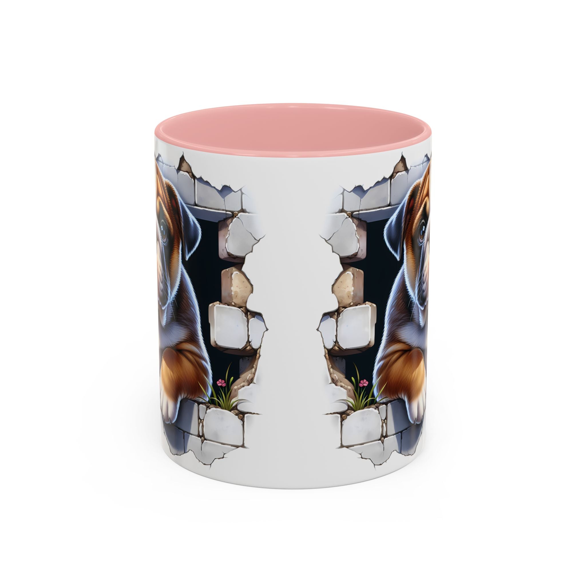 Bulldog Peek-A-Boo Accent Coffee Mug — Cute English Bulldog Coffee Cup (11/15 oz)