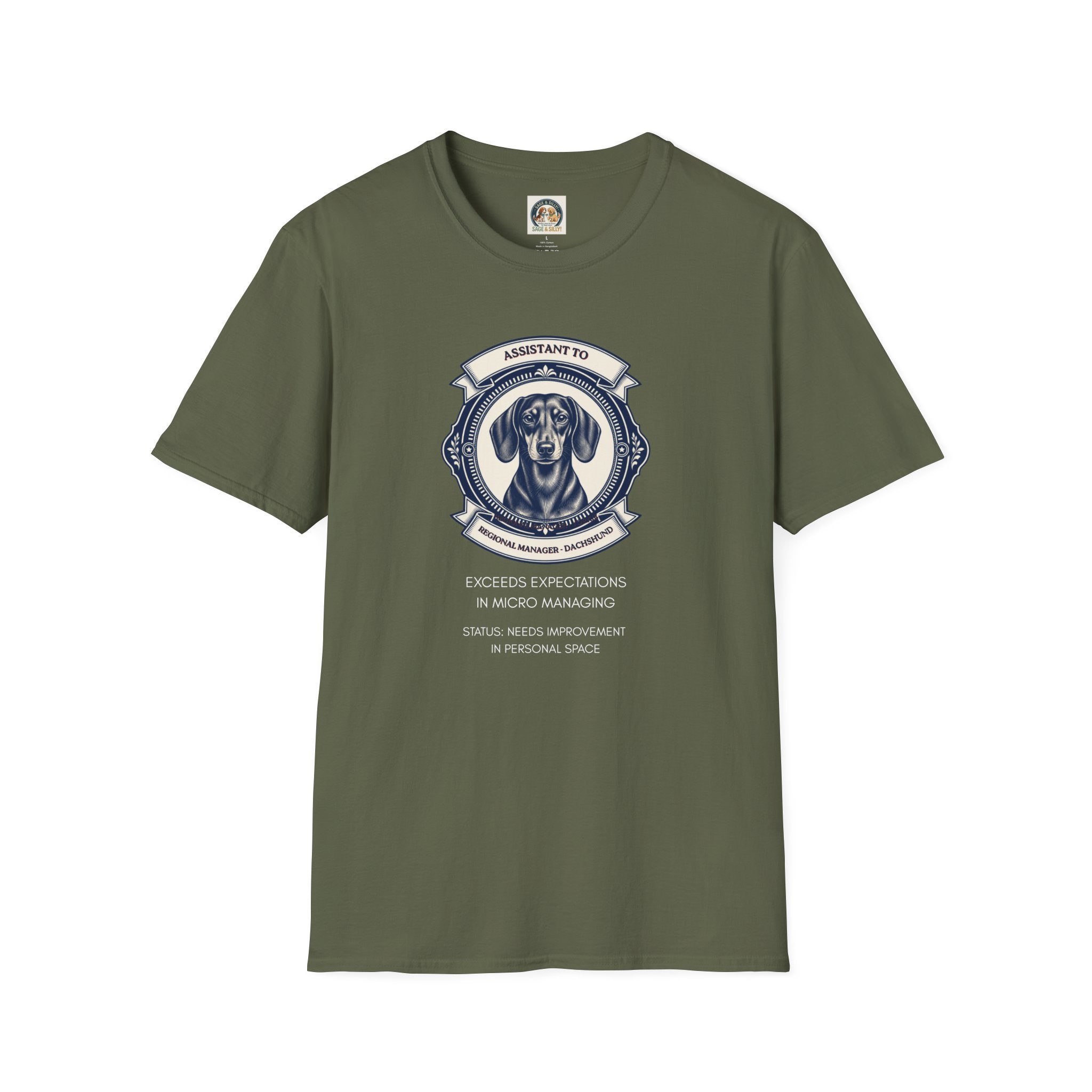 Dachshund Assistant T-Shirt — "Assistant to the Regional Manager" Funny Dog Tee
