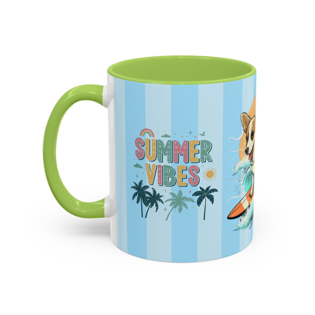 Summer Vibes Corgi Surf Coffee Mug — Cute Dog Lover Gift (11/15 oz)